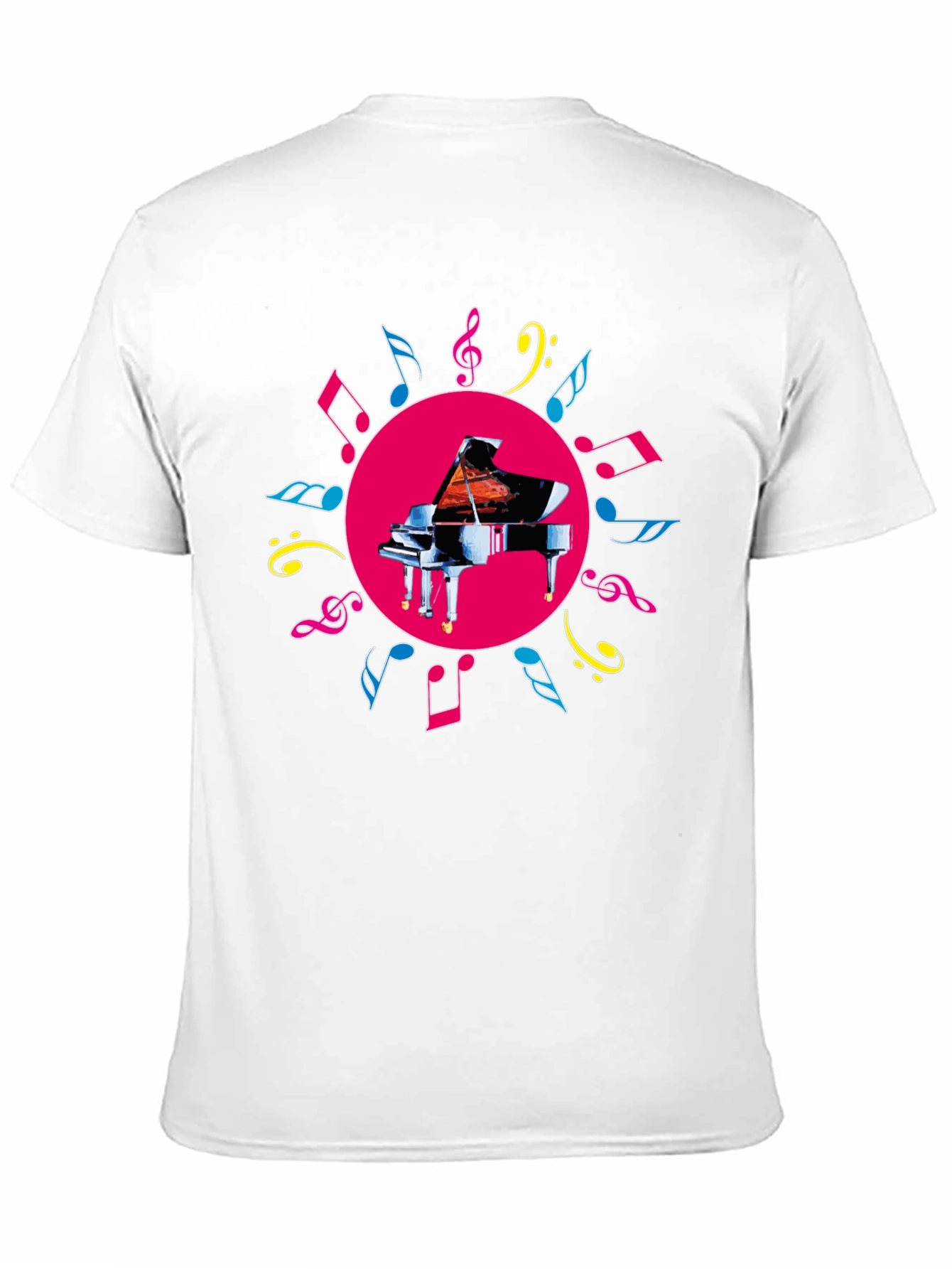 Black Piano & Music Notes Graphic Tee - Black view 11