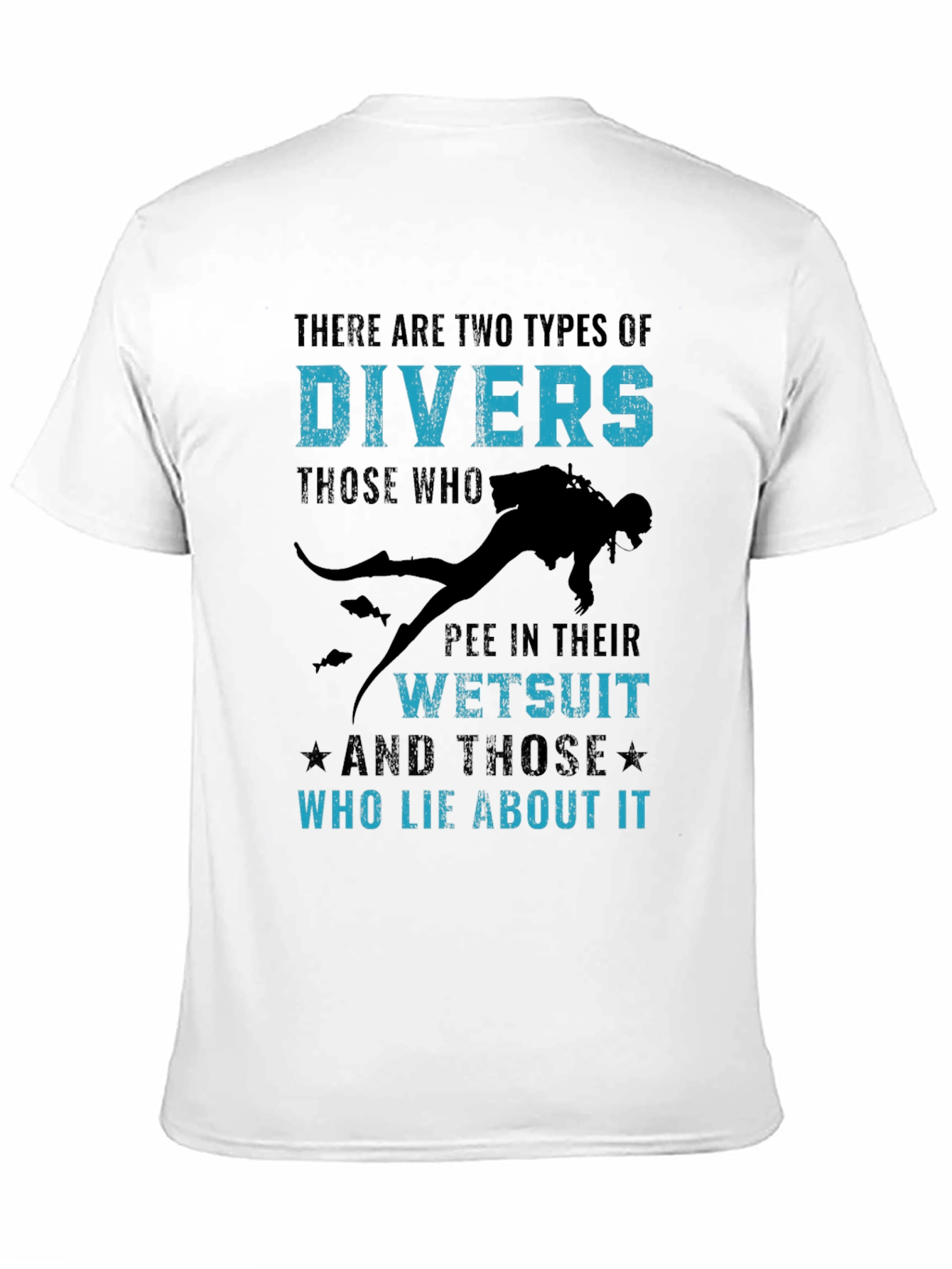 Black Funny Diver T-Shirt - Two Types of Divers view 11