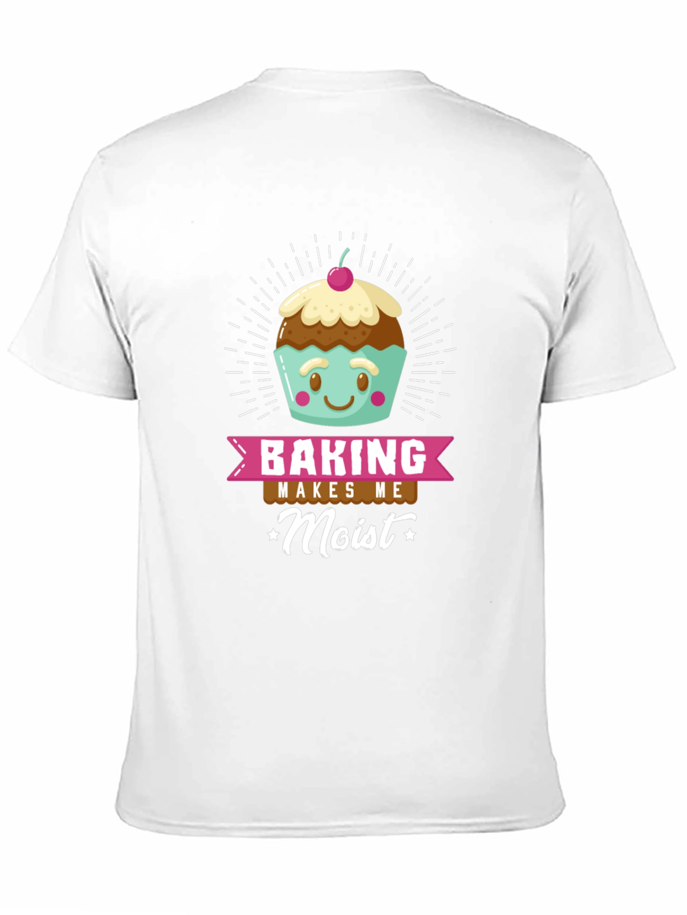 Black Baking Makes Me Moist Funny T-Shirt view 11