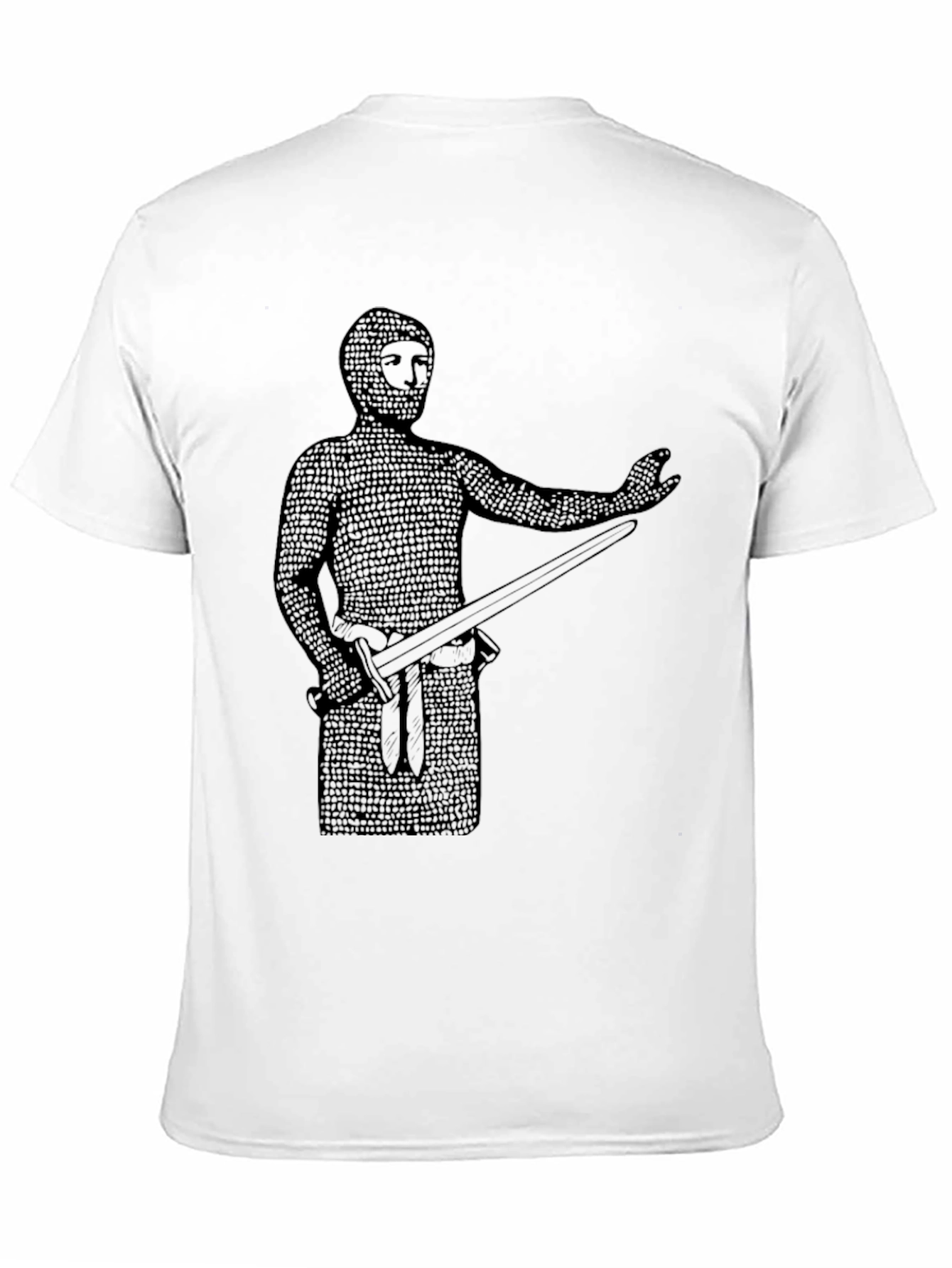 Black Medieval Knight T-Shirt - Chainmail Graphic Tee view 11