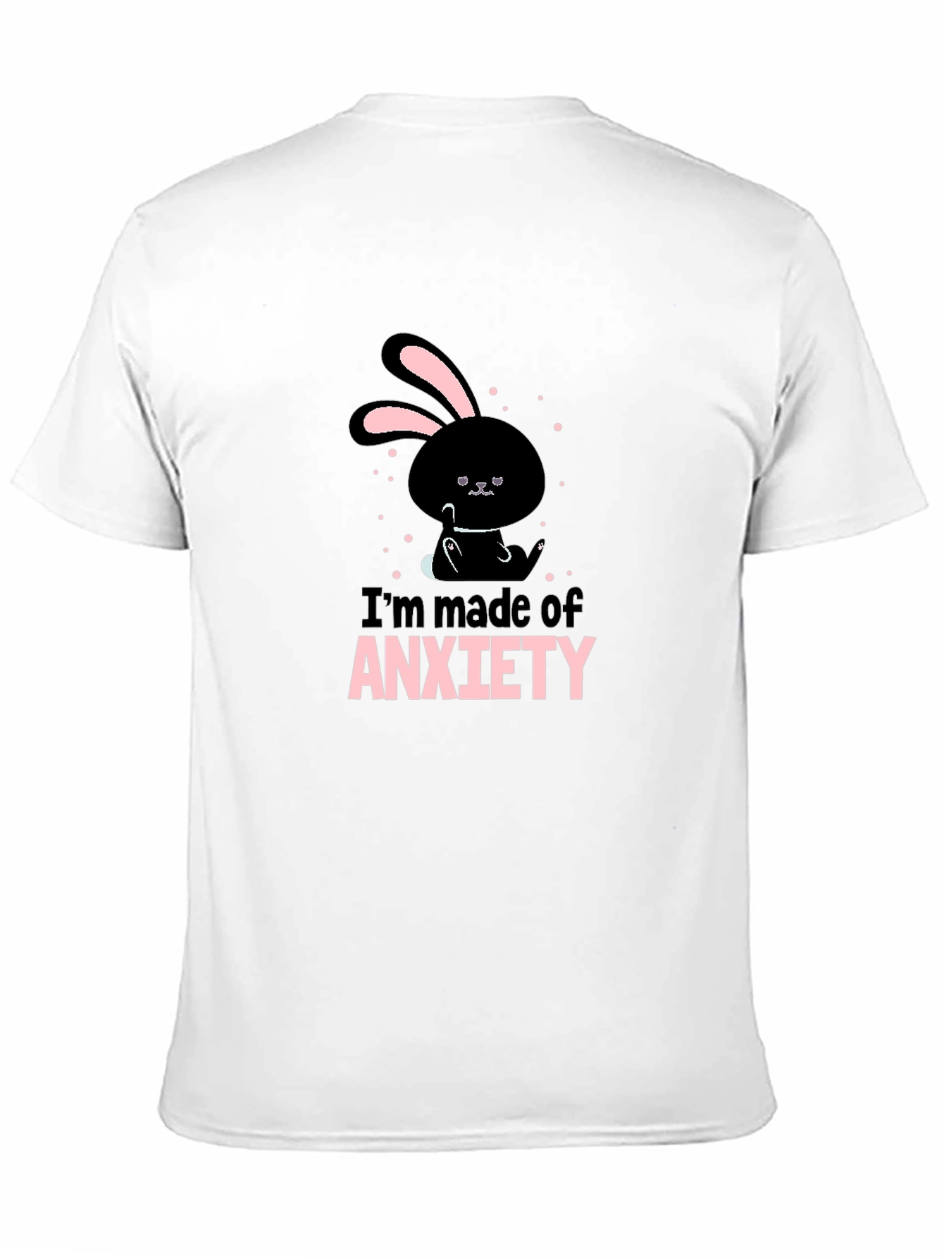 Black Anxiety Bunny Black T-Shirt - Soft Cotton Blend view 11