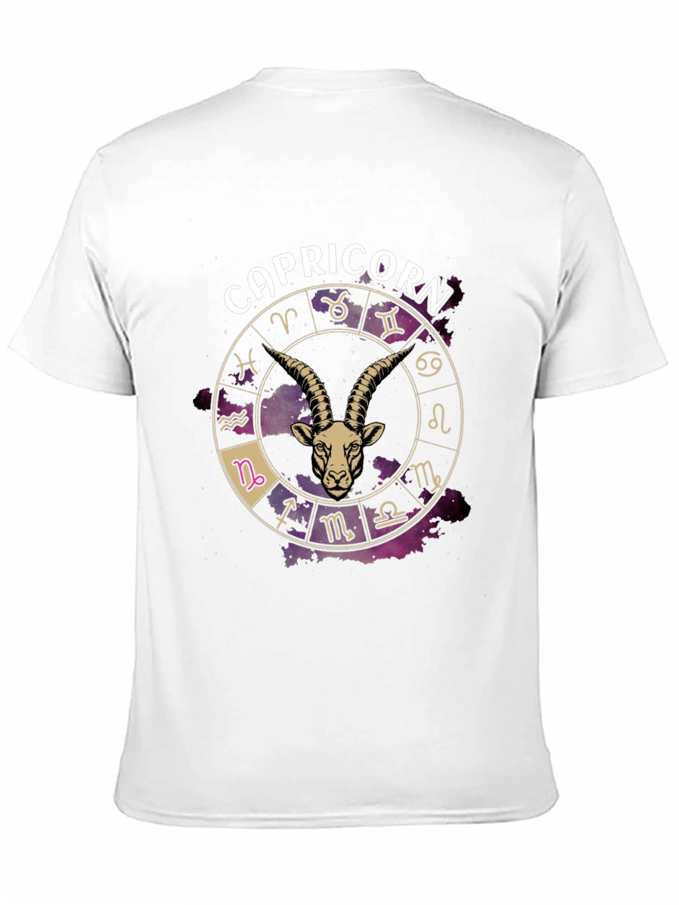 Black Capricorn Zodiac Graphic T-Shirt - Black view 11