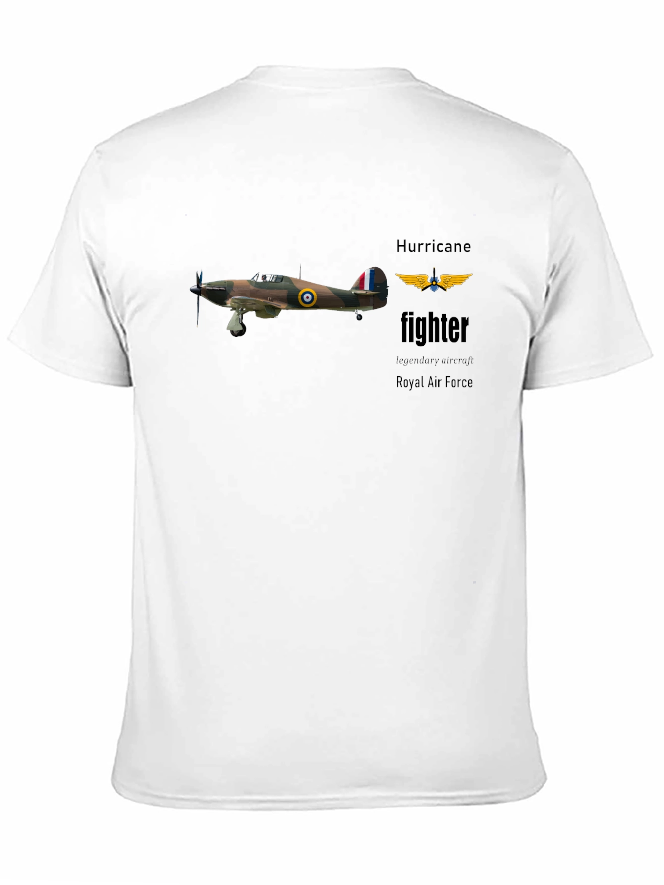 Black Hurricane Fighter T-Shirt - Royal Air Force view 11