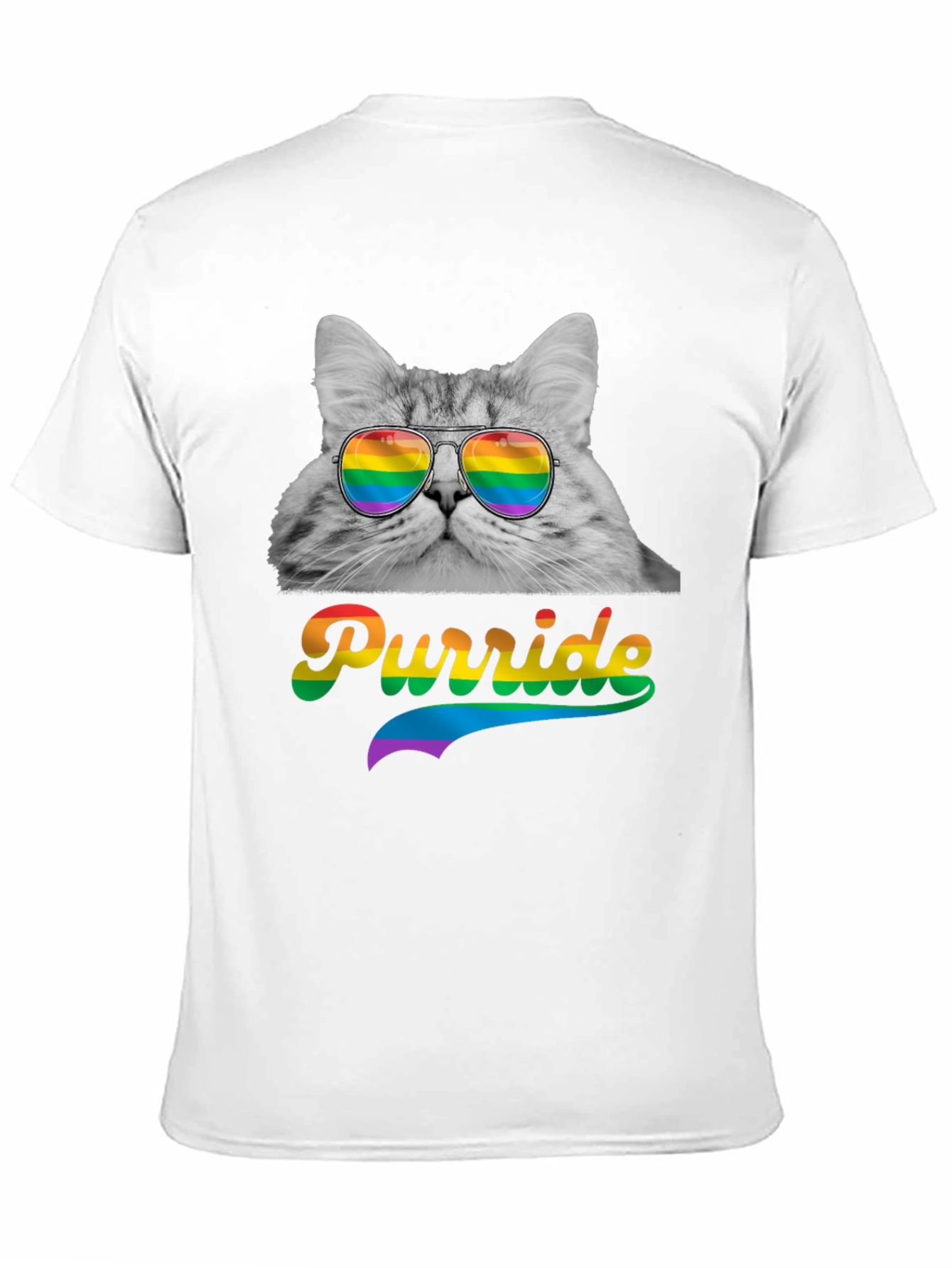 Black Purride Cat T-Shirt LGBT Pride Month view 11
