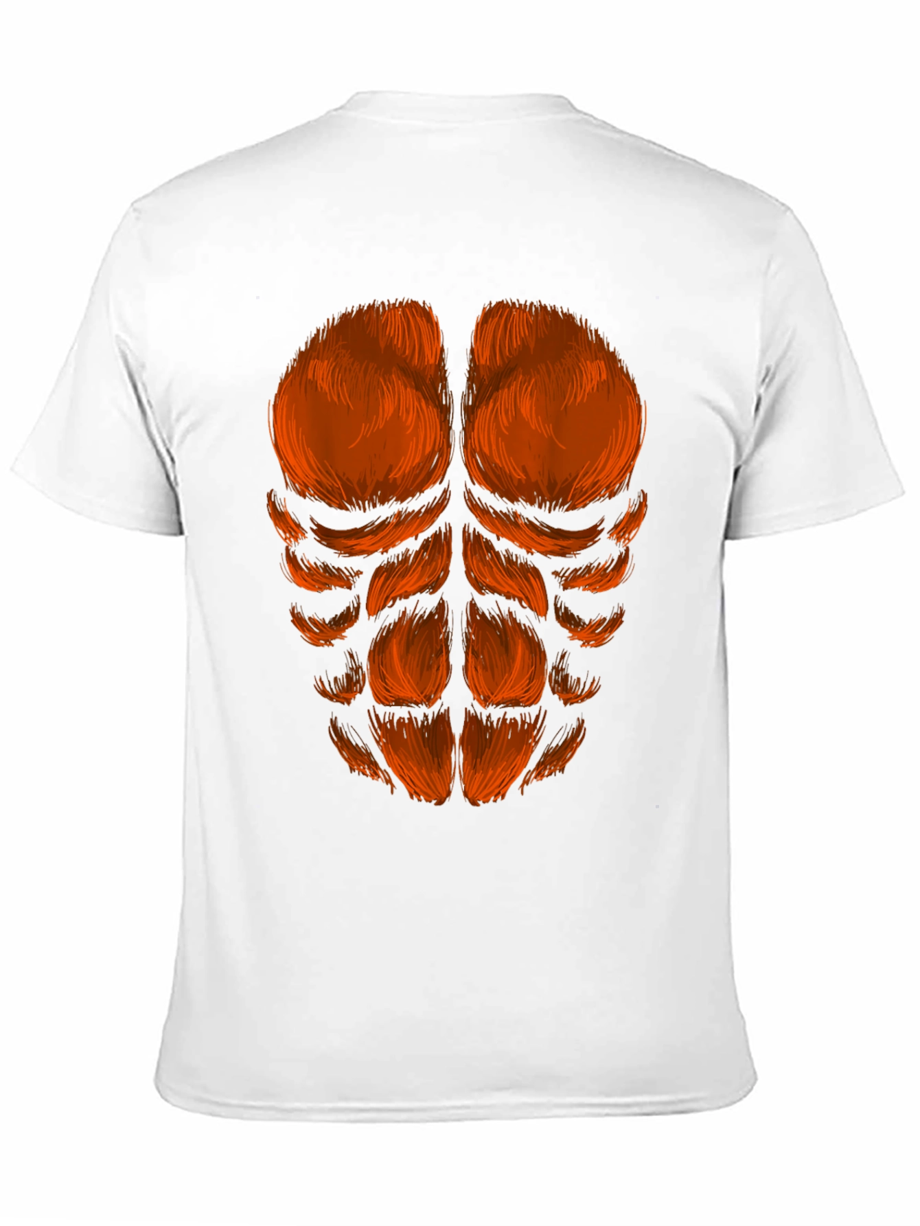 Black Funny Hairy Chest Abs T-Shirt - Black view 11