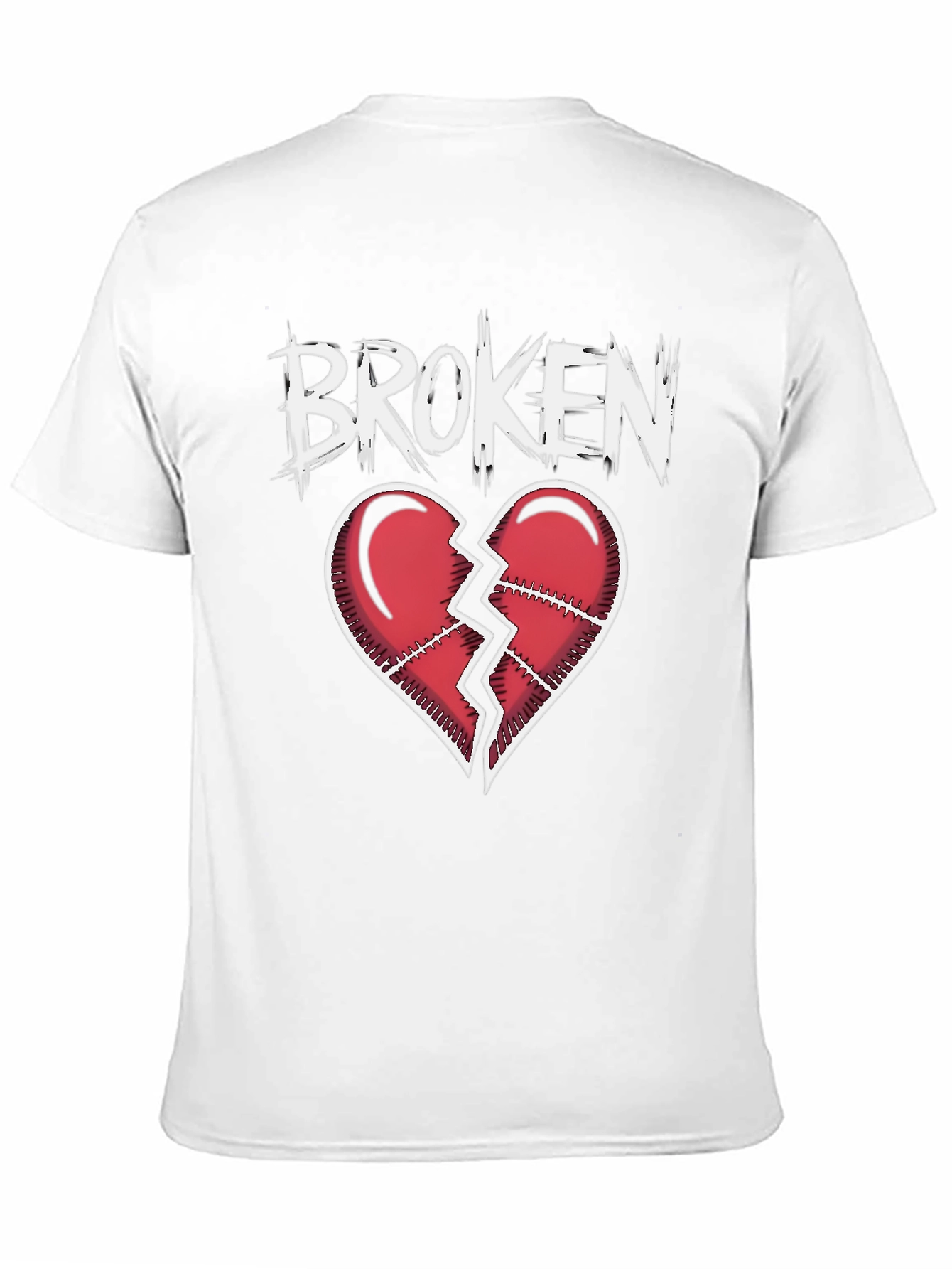 Black Broken Heart Graphic T-Shirt - Black view 11