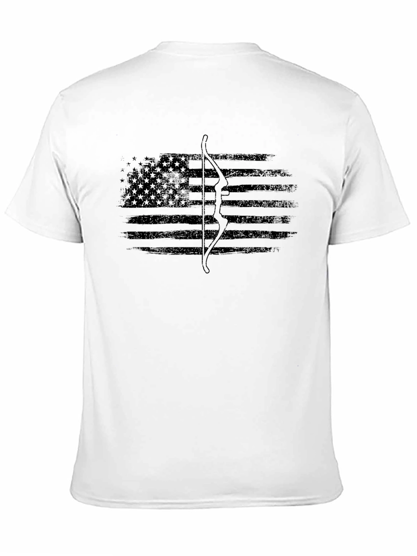 Black American Flag Bow Hunter Graphic Tee view 11