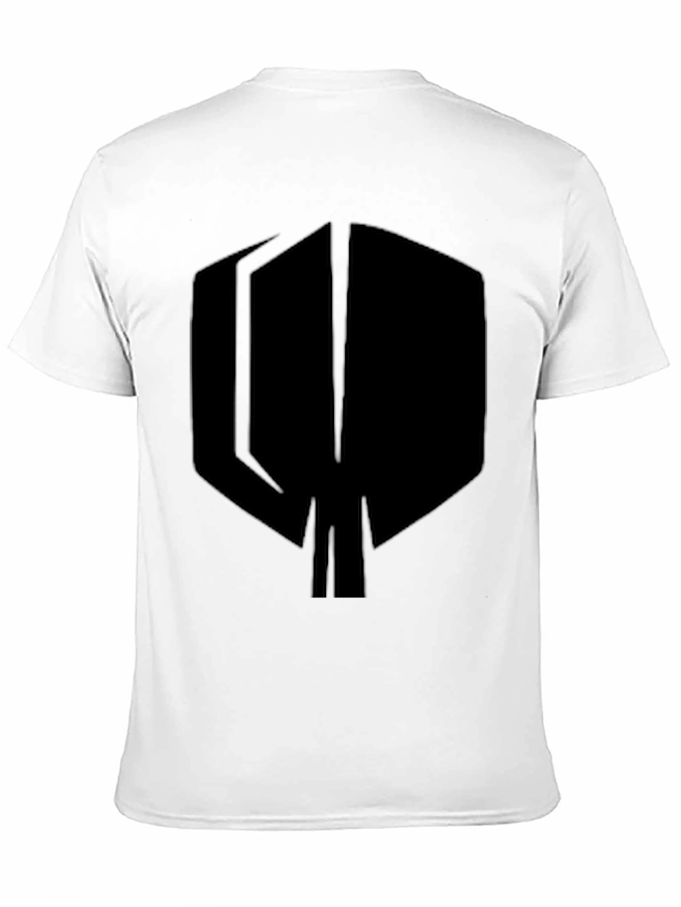 Black Black T-Shirt with Abstract Geometric Spade Design view 11