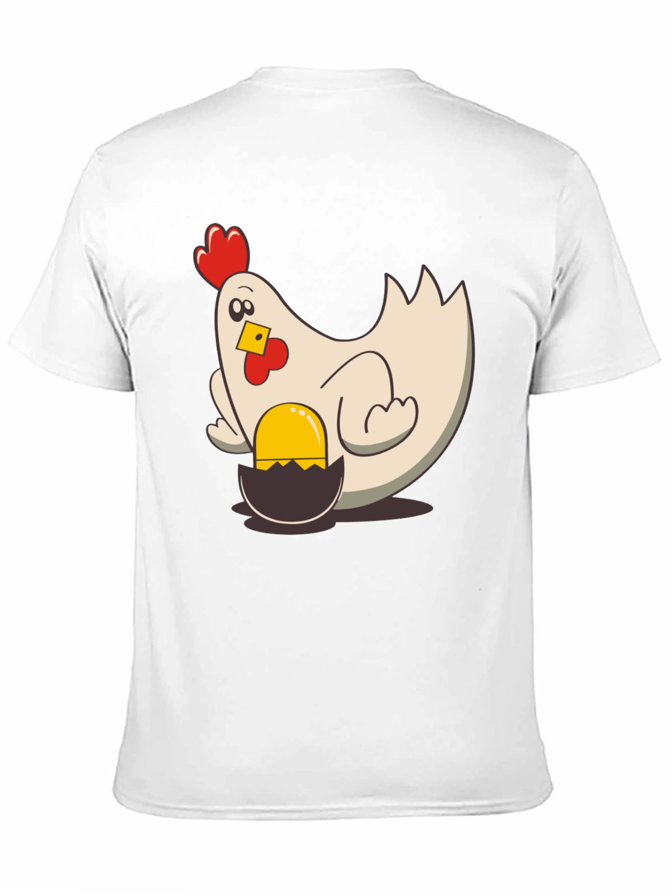 Black Funny Chicken and Egg Cartoon T-Shirt view 11