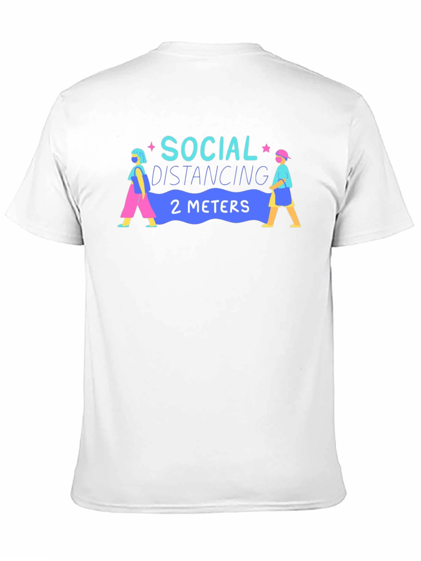 Black Social Distancing 2 Meters T-Shirt - Novelty Graphic Tee view 11