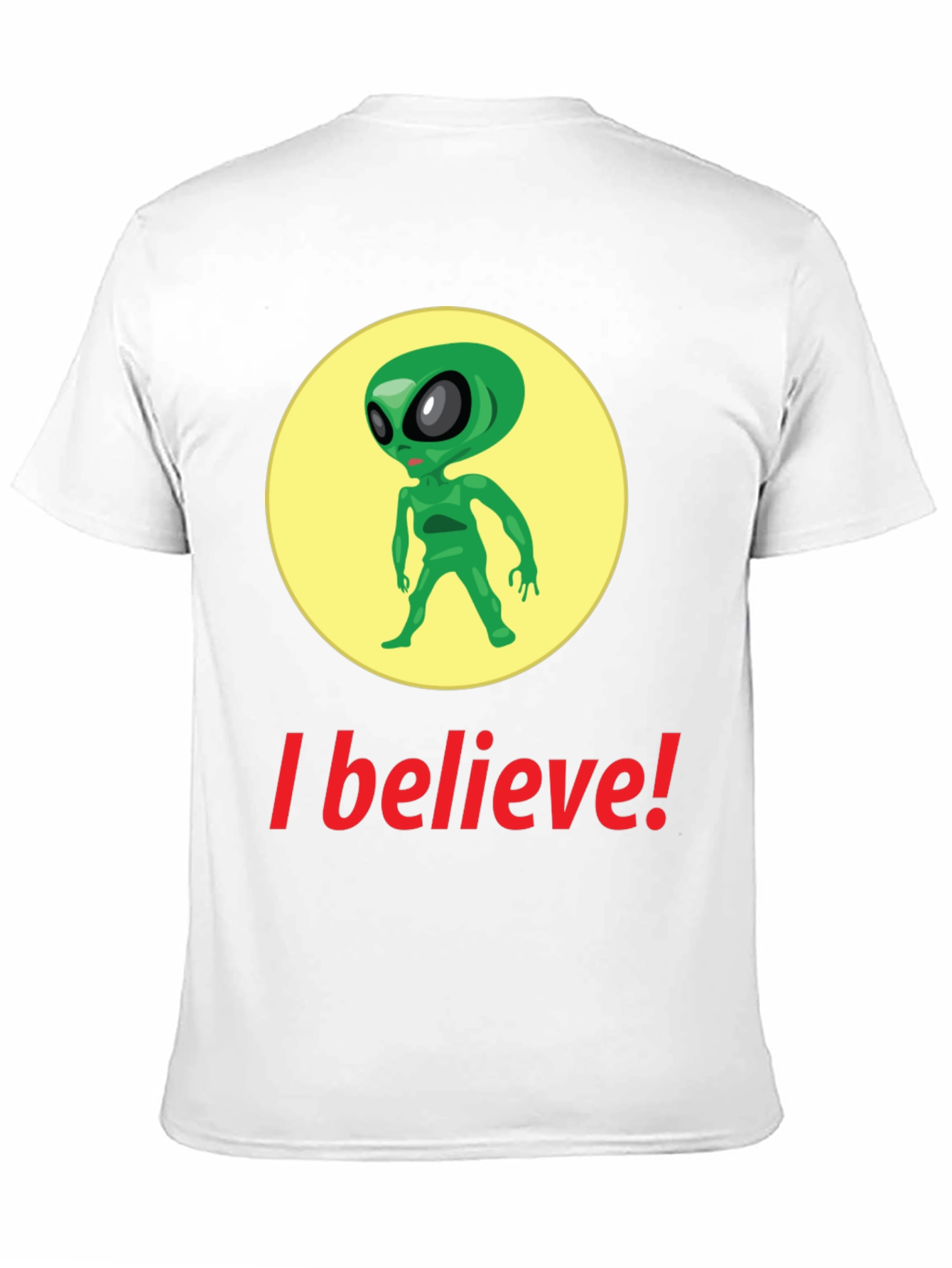 I Believe Alien Graphic Tee - Black Cotton T-Shirt - 11