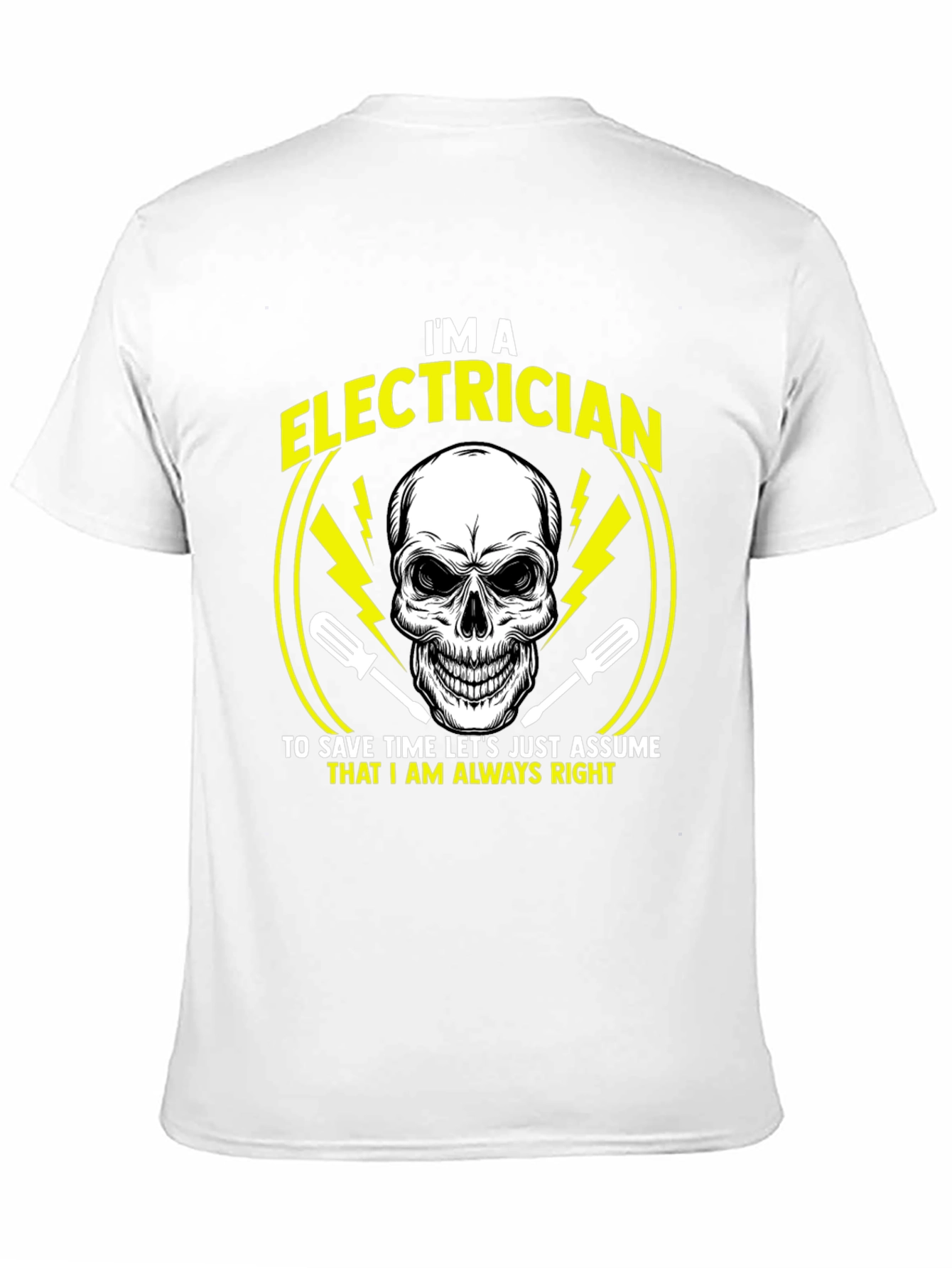 Black Electrician Skull Graphic T-Shirt - Always Right Funny Tee view 11