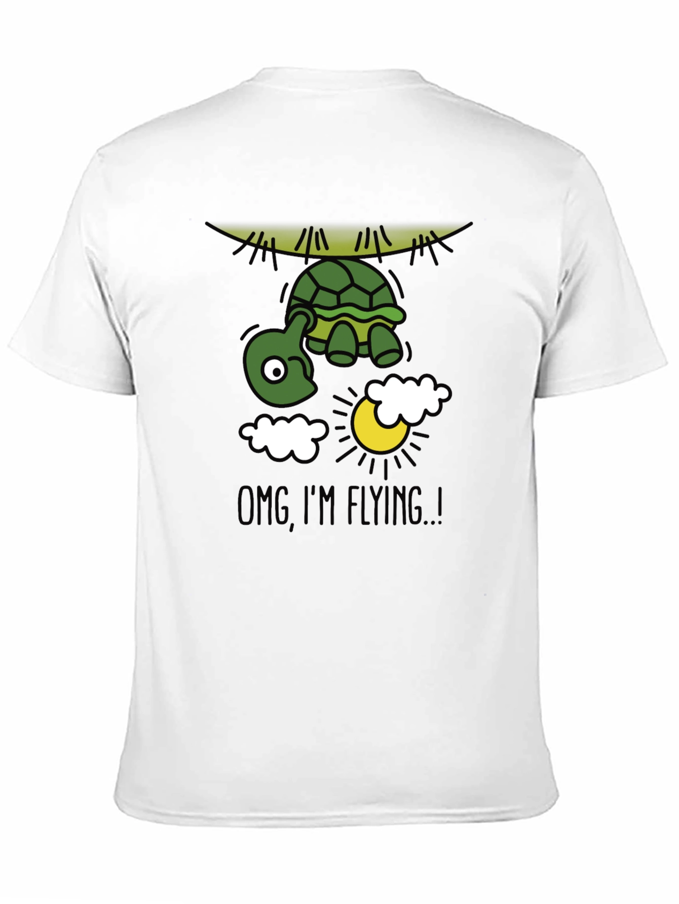 Black Funny Flying Turtle Graphic Tee view 11