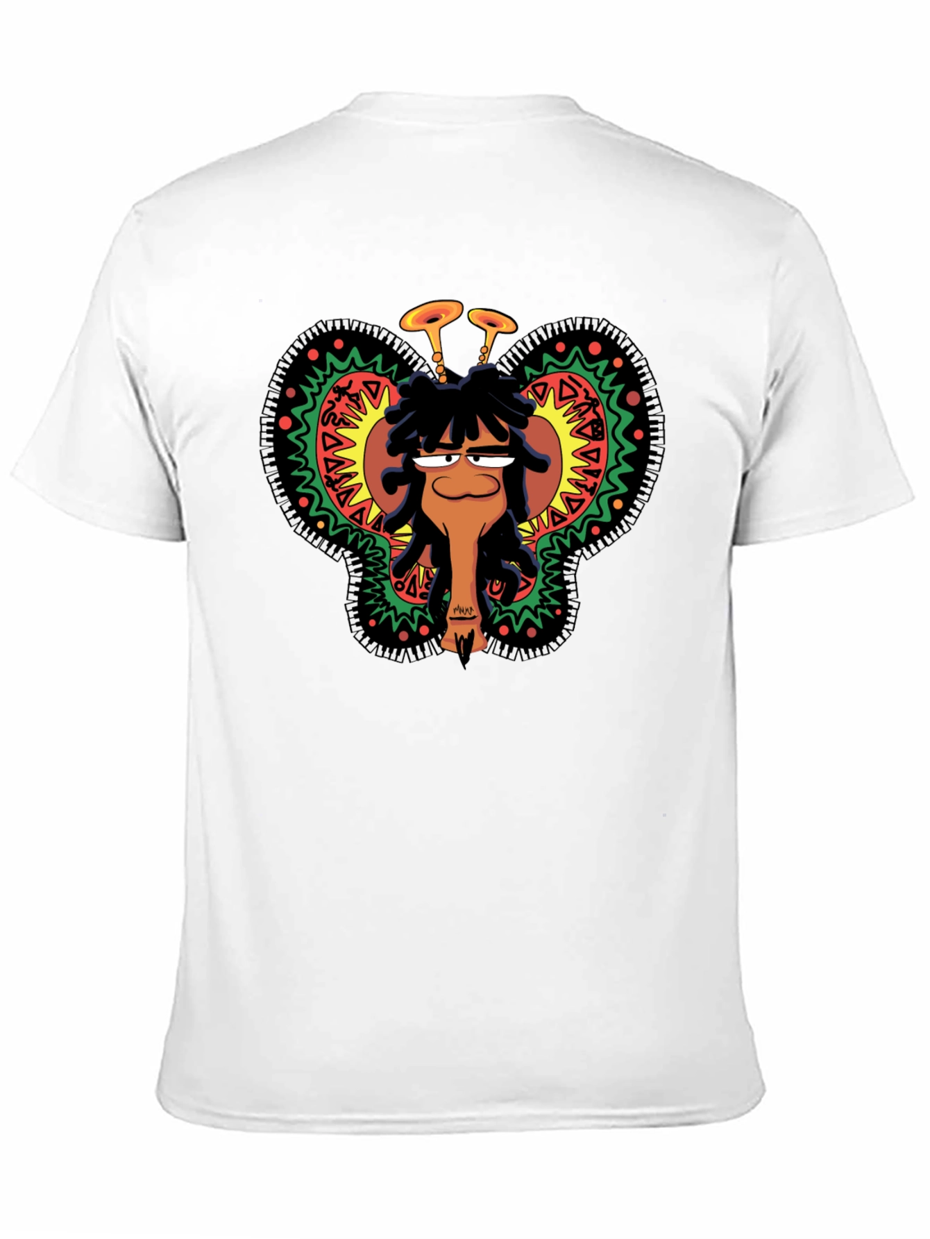 Black Funky Butterfly Graphic Tee - Black view 11