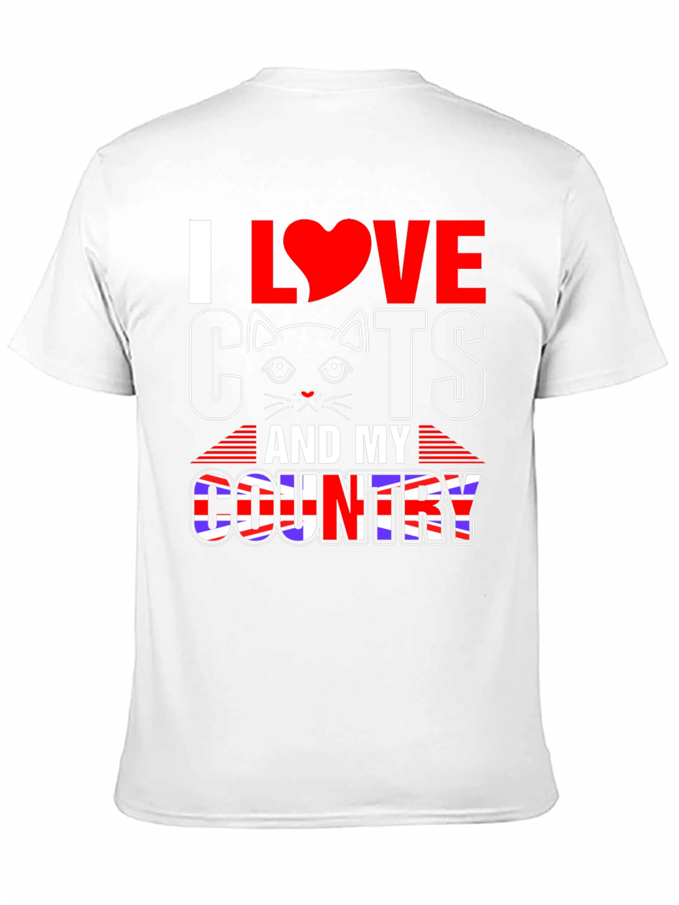 Black I Love Cats and My Country T-Shirt view 11