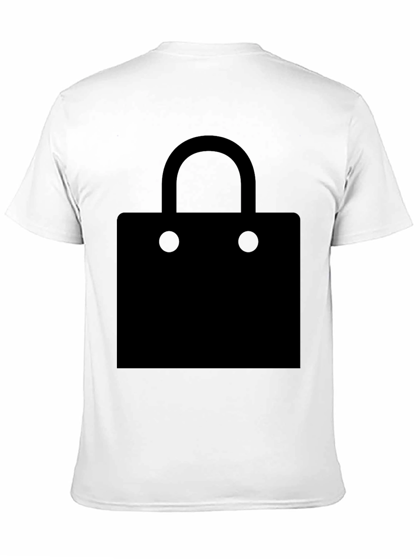 Black Men's Black T-Shirt with Shopping Bag Graphic view 11