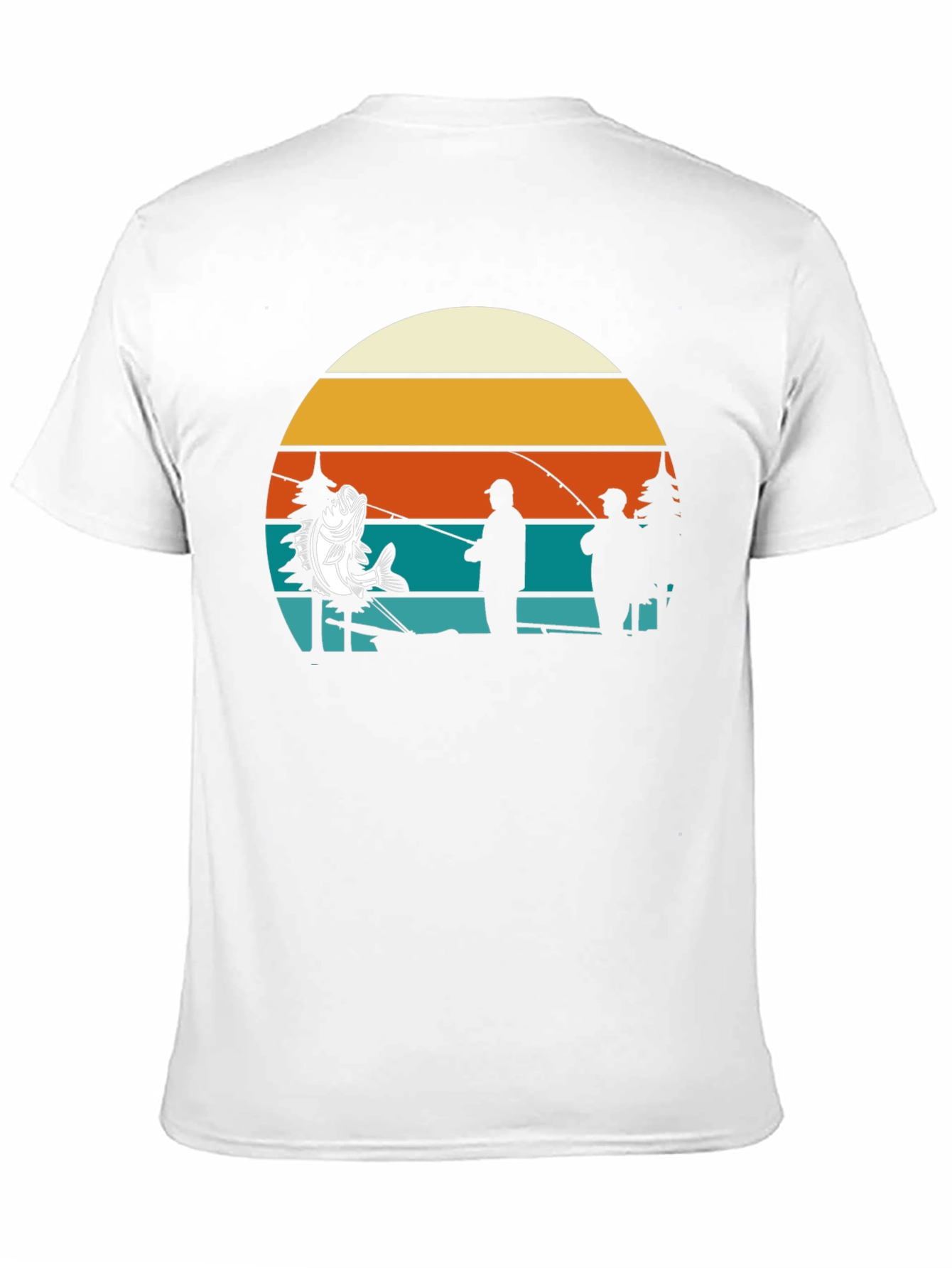Black Fishing Retro Sunset T-Shirt view 11
