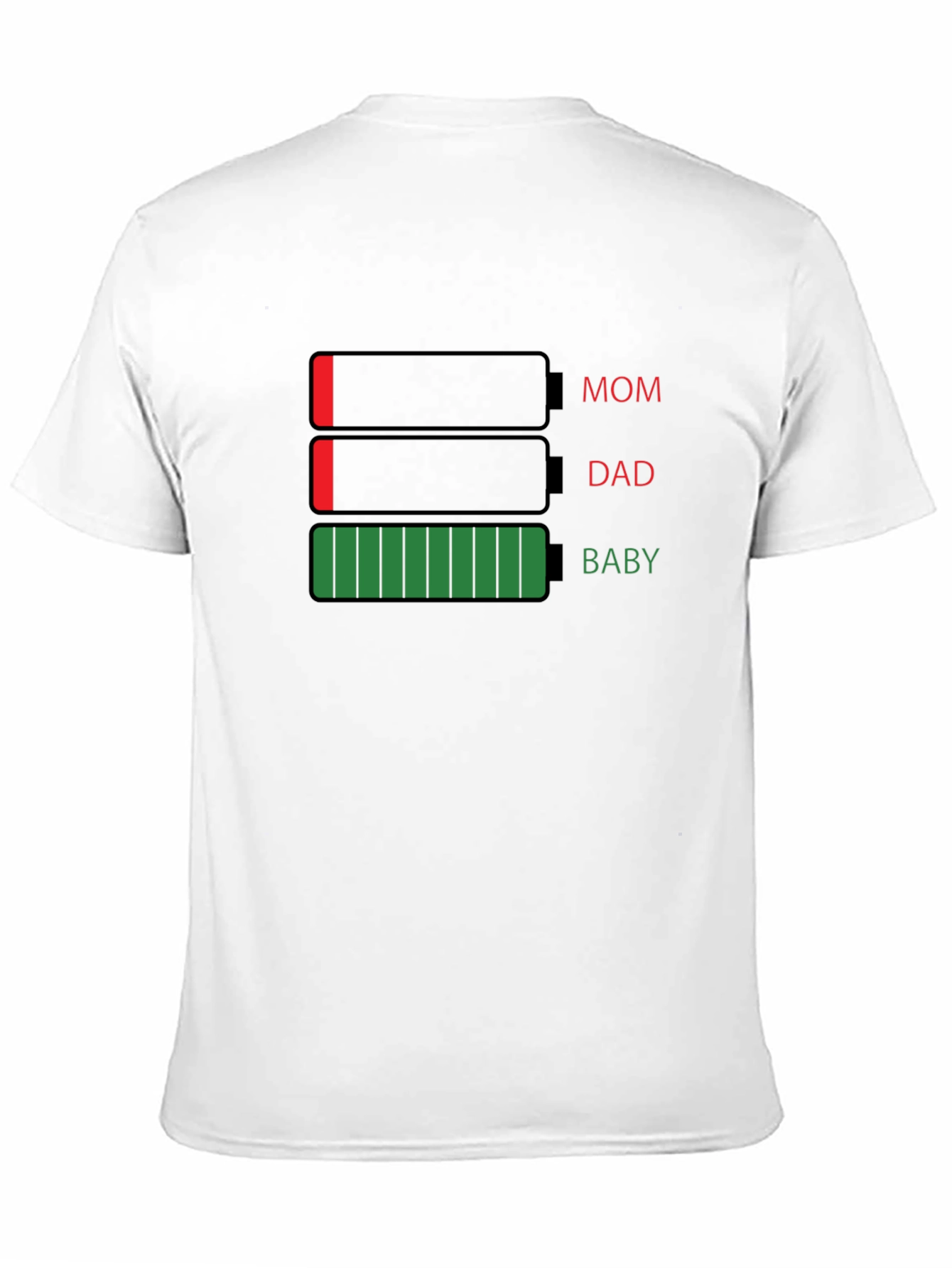 Black Funny Mom Dad Baby Battery T-Shirt view 11