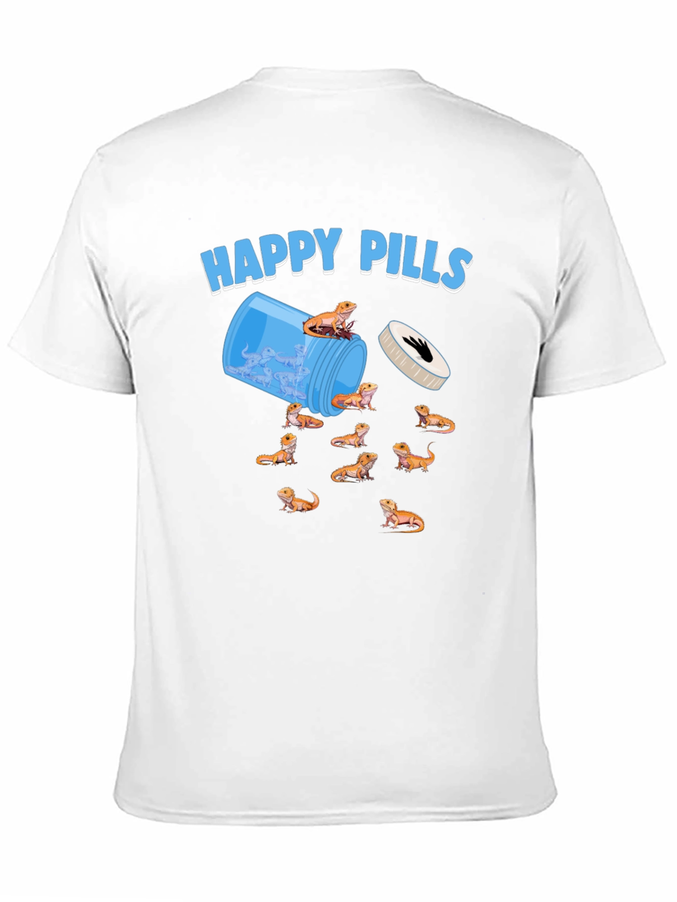 Black Happy Pills Bearded Dragon T-Shirt view 11