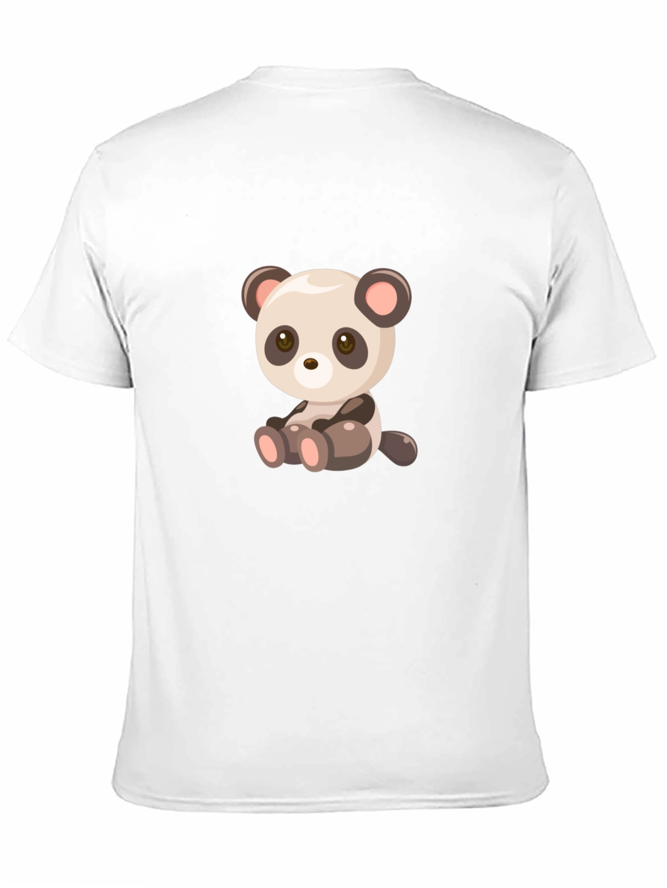Black Cute Cartoon Panda Bear Black T-Shirt view 11
