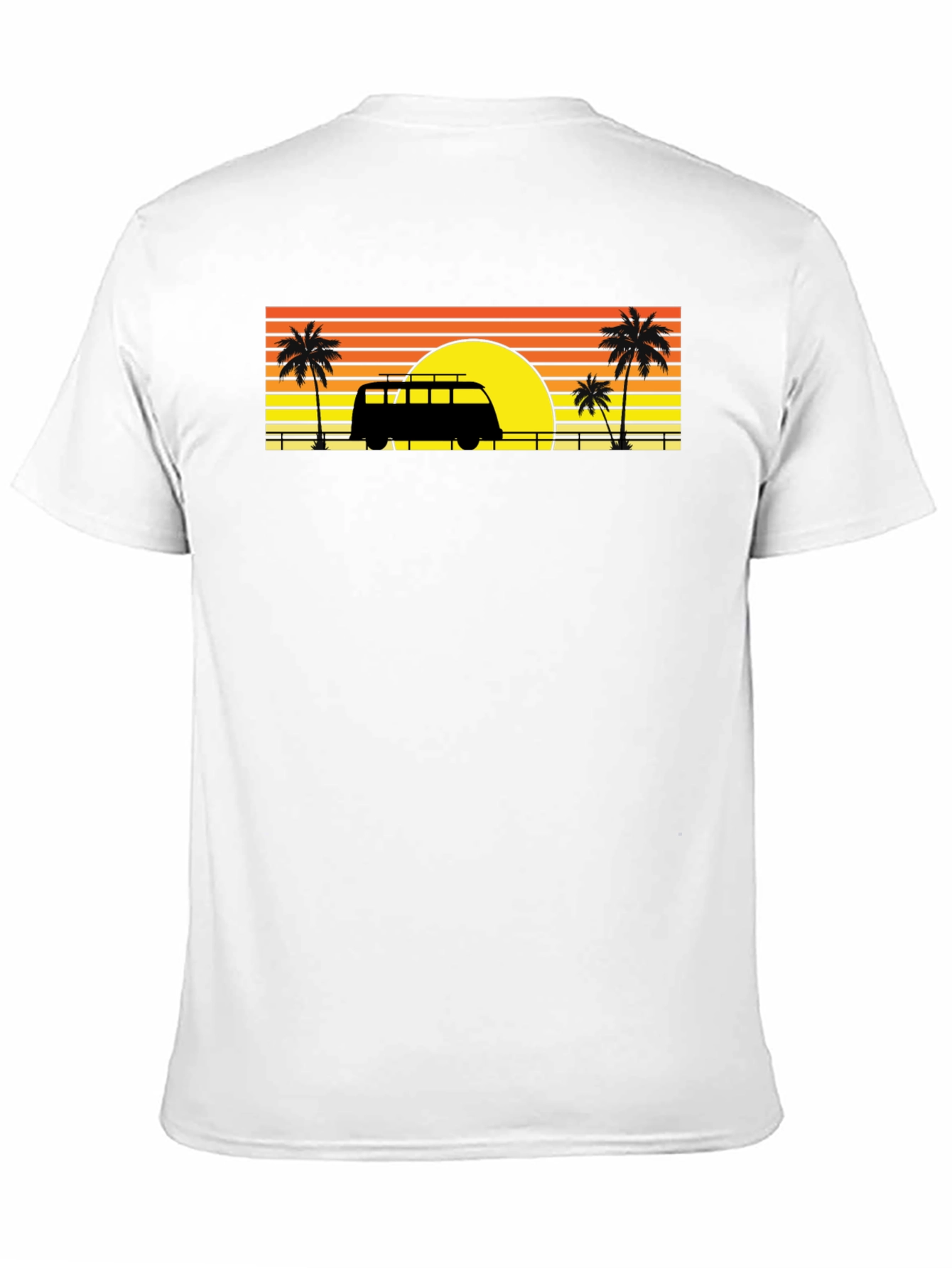 Black Sunset Van Palm Tee - Retro Beach Vibes view 11