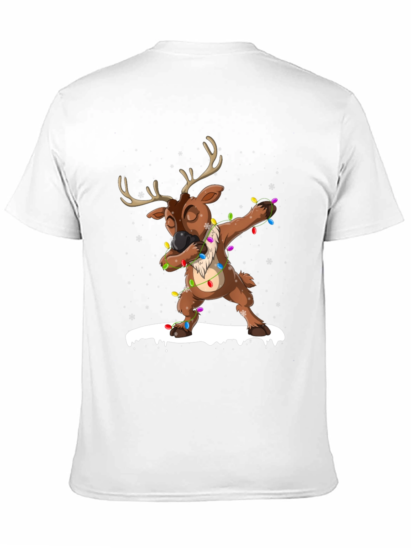 Black Dabbing Reindeer Christmas T-Shirt view 11