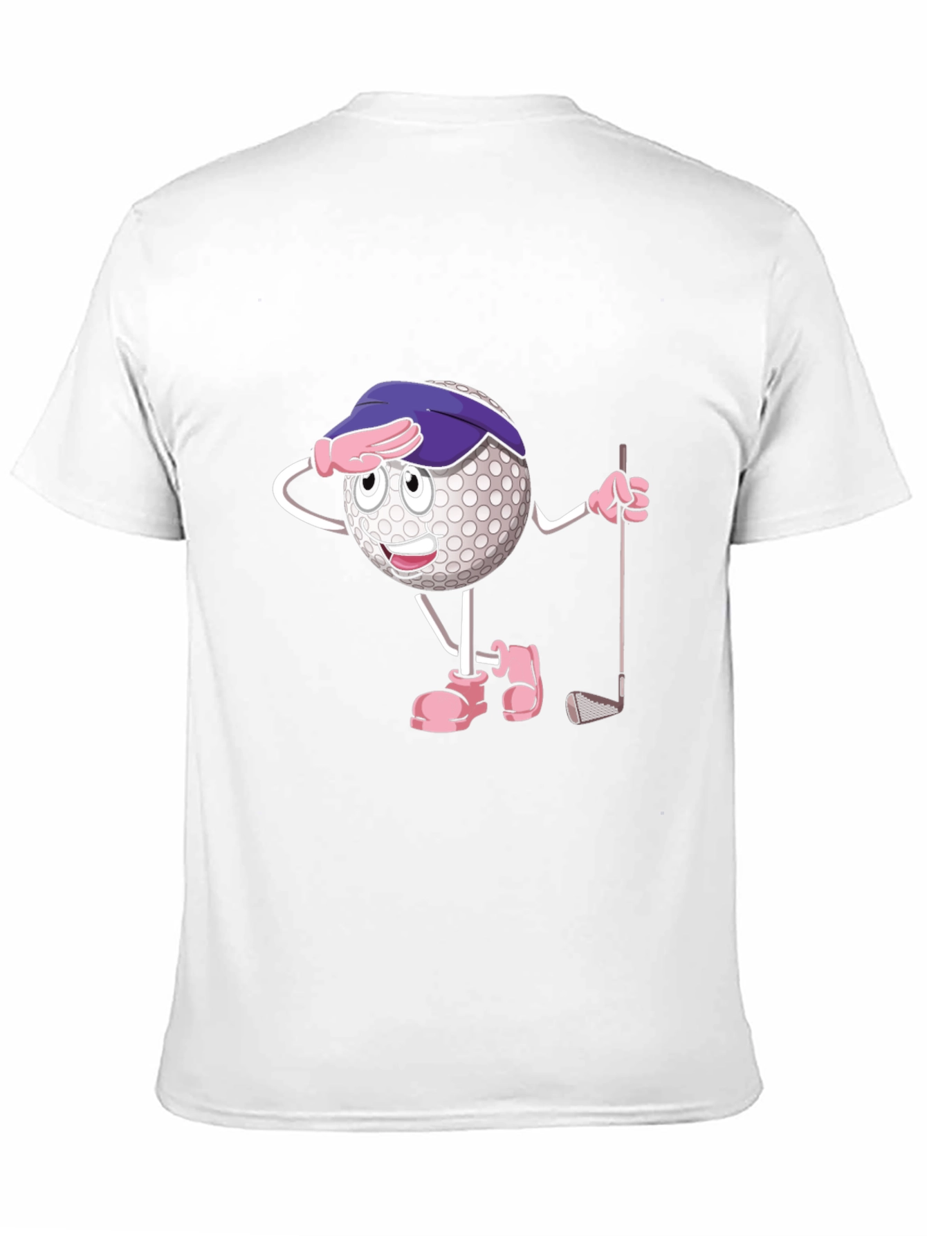 Black Funny Golf Ball Cartoon T-Shirt view 11