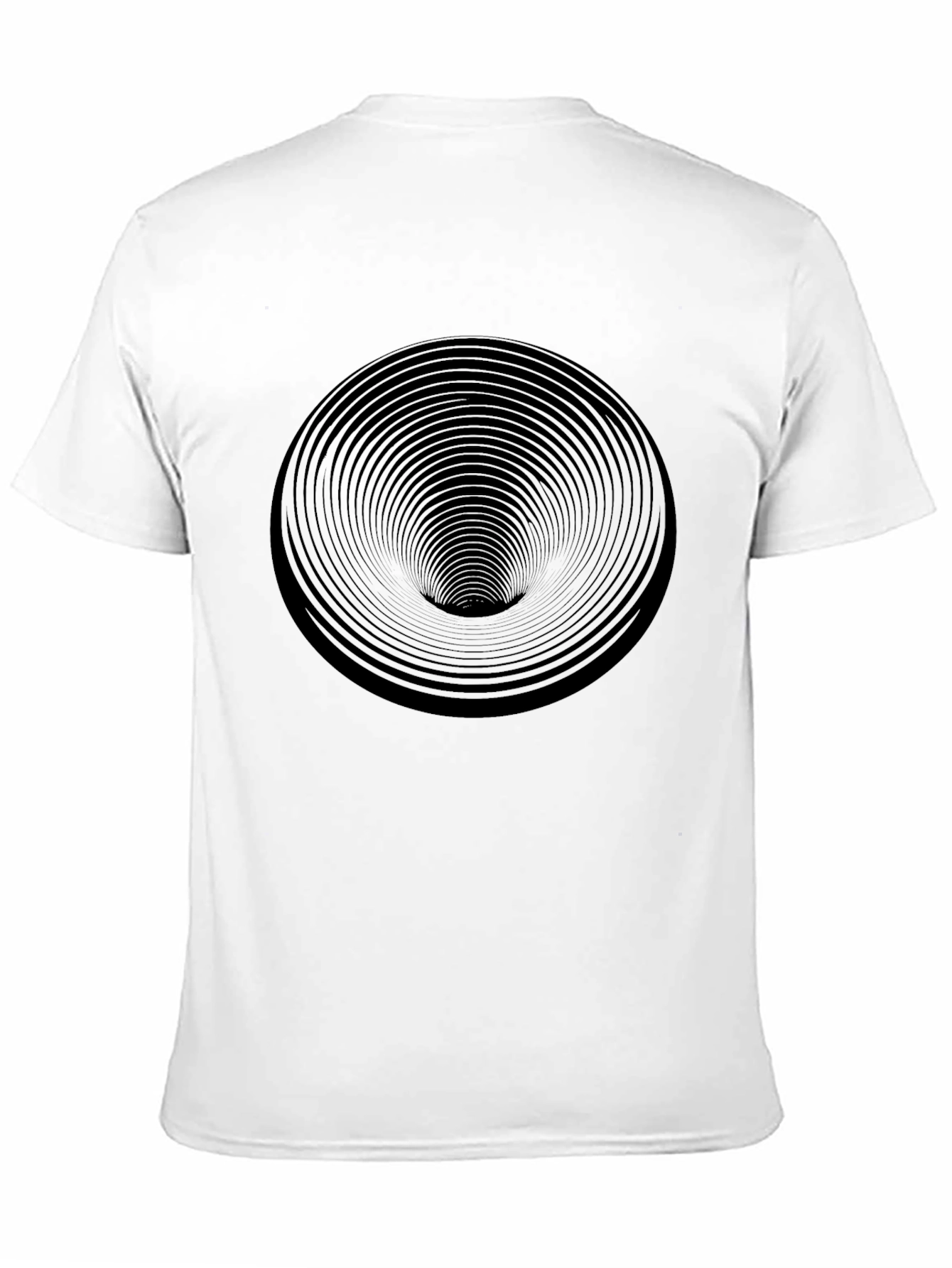 Black Abstract Vortex Graphic Black T-Shirt view 11