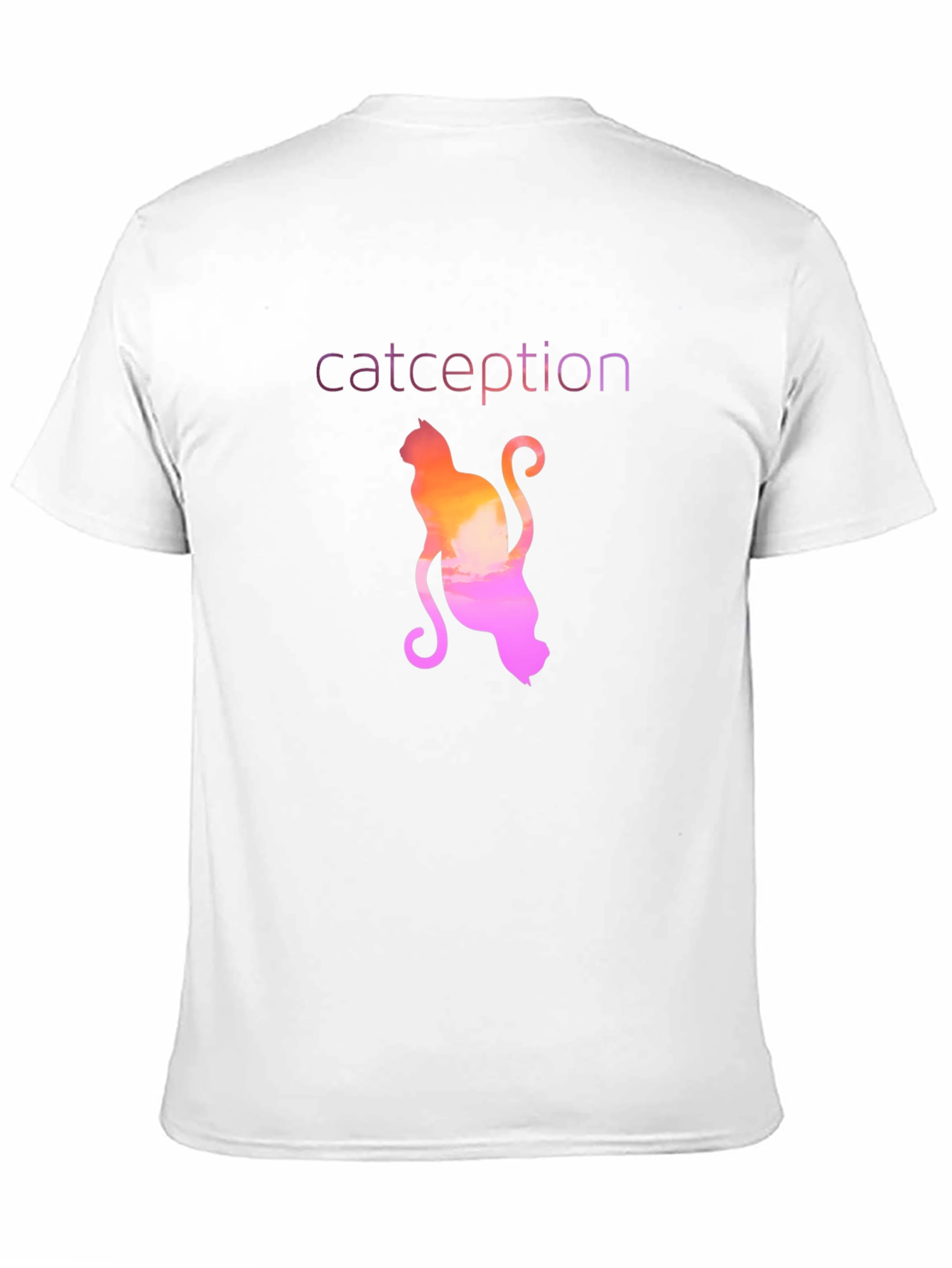 Black Catception T-Shirt - Unique Gradient Cat Design view 11