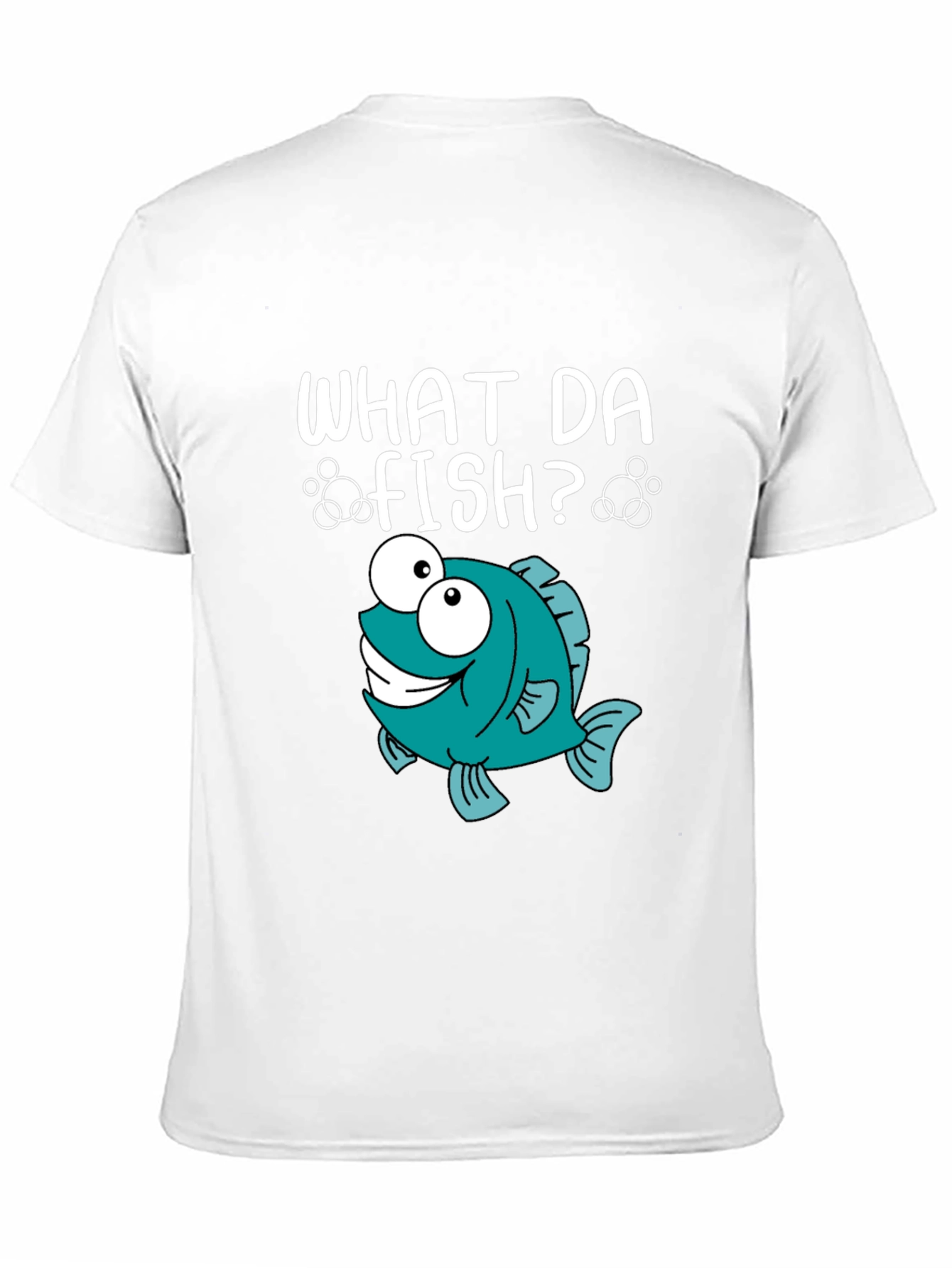 Black What Da Fish? Graphic T-Shirt - Funny Cartoon Fish Tee view 11