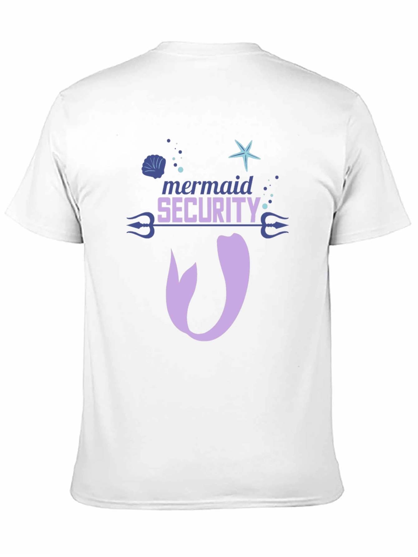 Black Mermaid Security Tee - Funny Graphic Novelty T-Shirt view 11