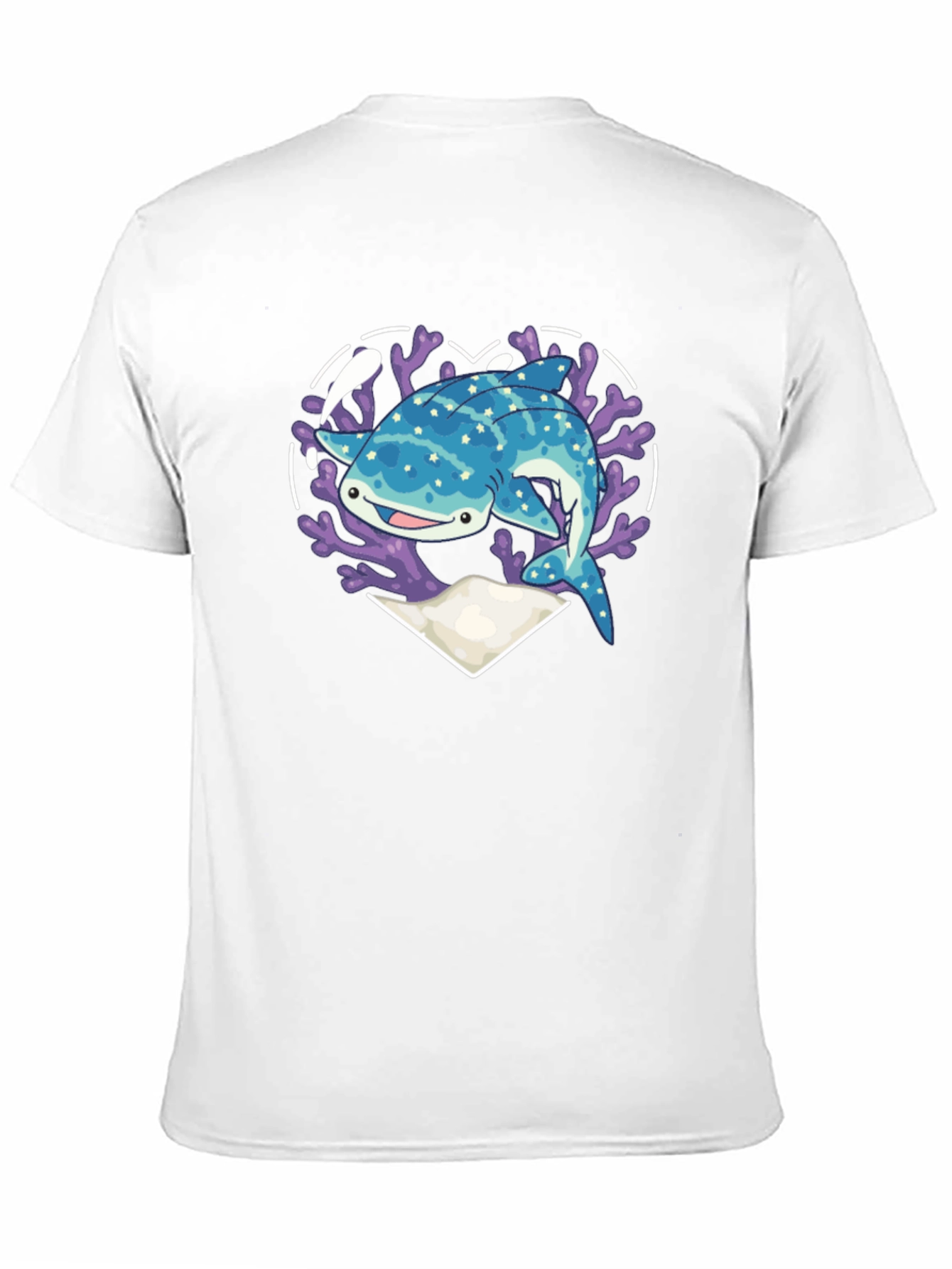 Black Whale Shark Heart Graphic Tee - Black view 11