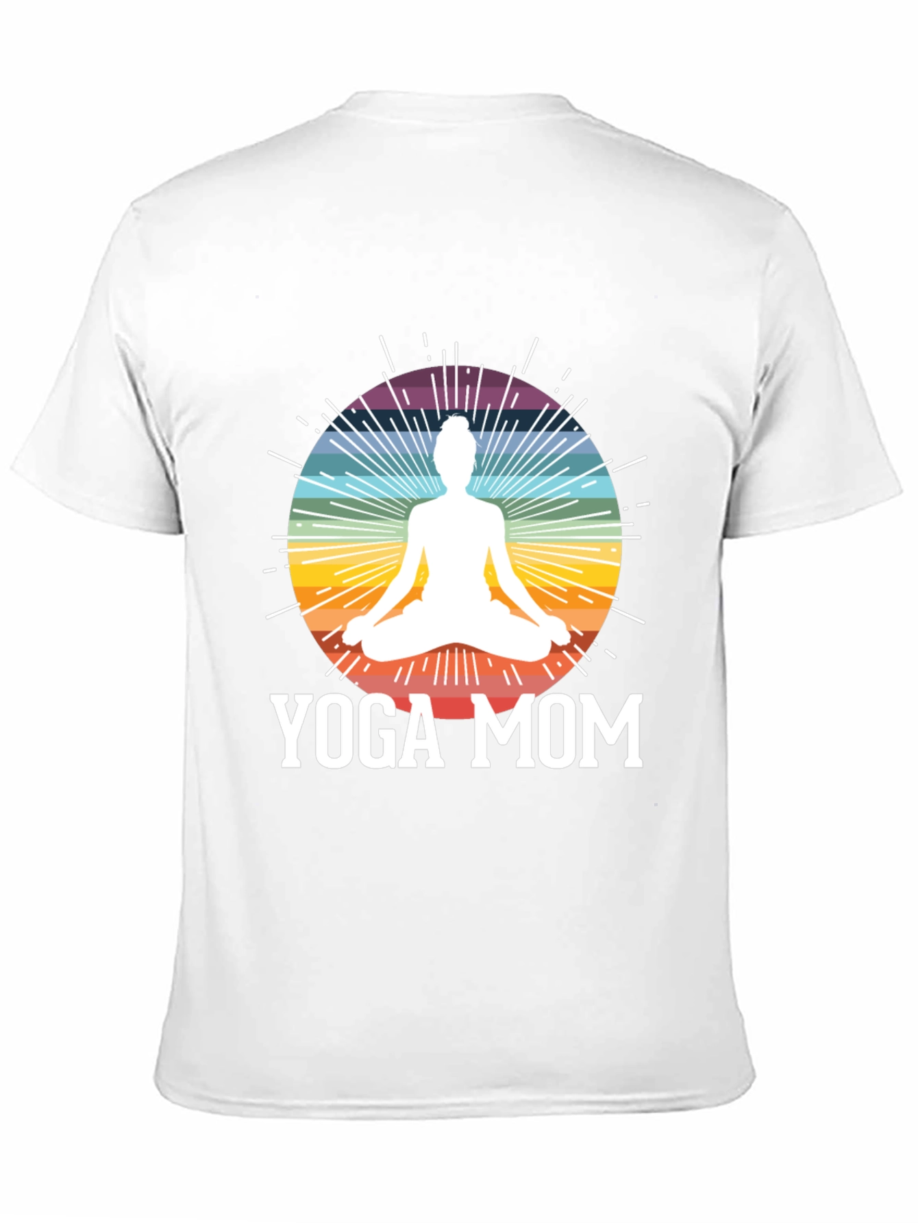 Black Yoga Mom Black T-Shirt - Meditation Rainbow Design view 11