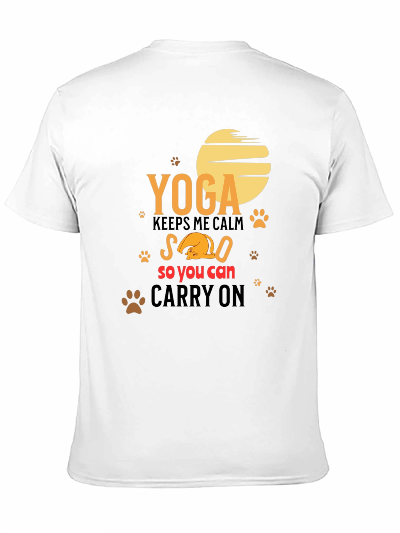 Black Yoga Cat Lover T-Shirt - Carry On Calm Tee view 11