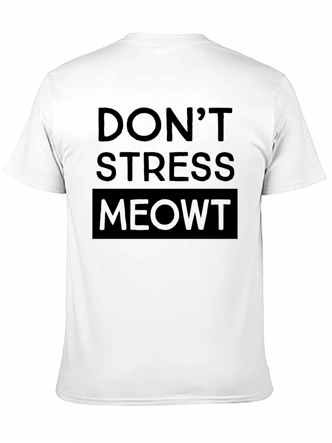 Black Don't Stress Meowt Black Graphic T-Shirt view 11