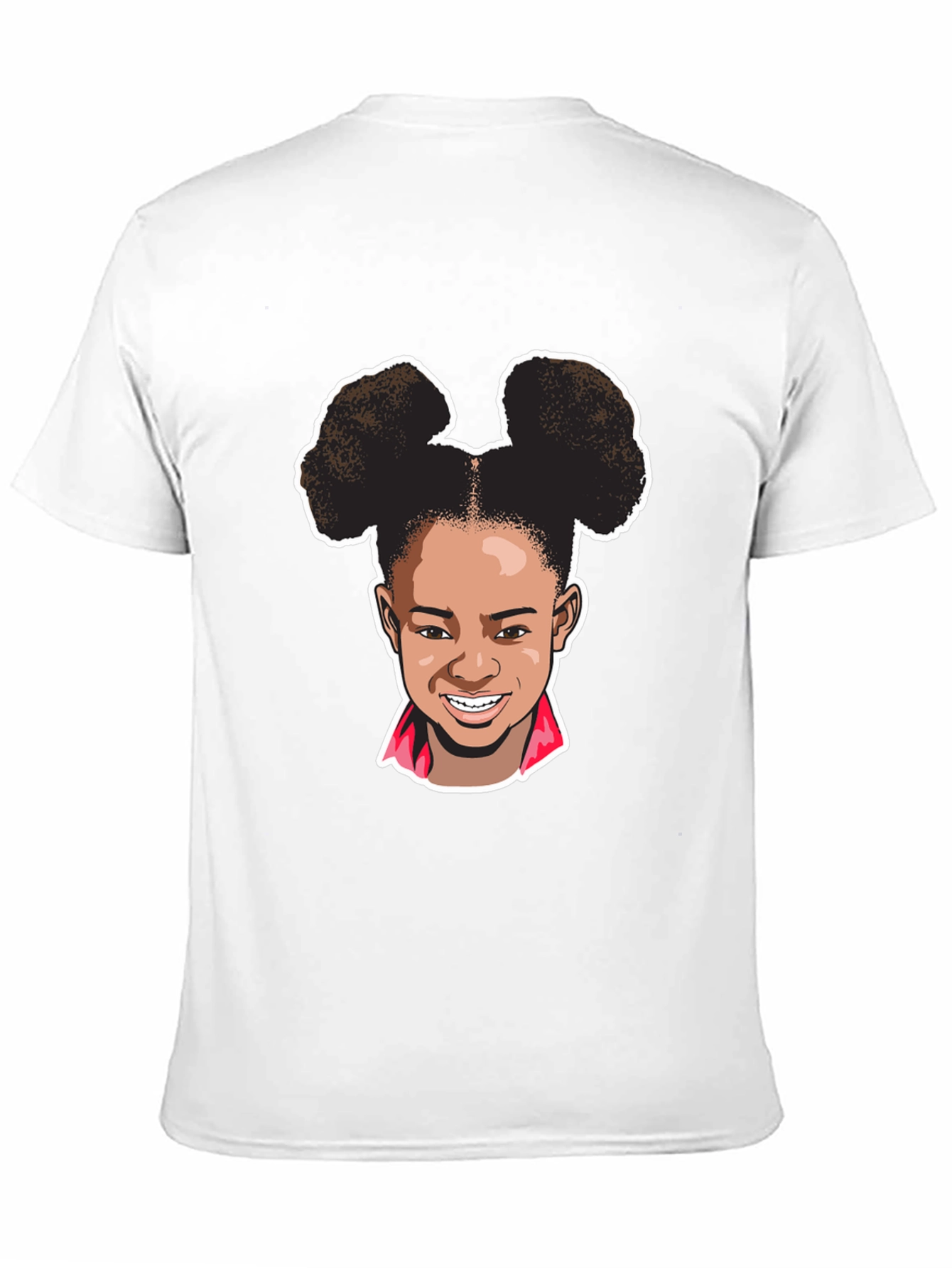 Black Cartoon Girl Graphic Tee - Black Cotton T-Shirt view 11