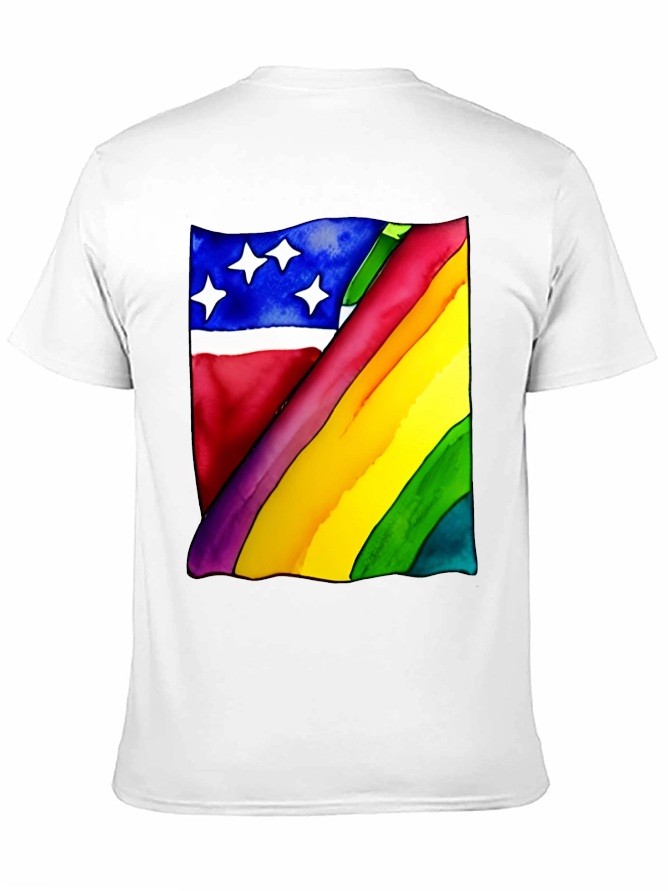 Black Rainbow Flag Graphic Tee - Unisex Black Shirt view 11
