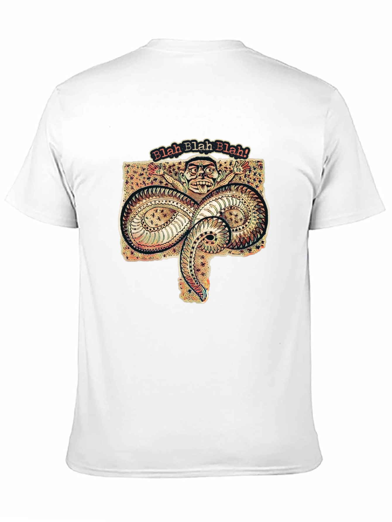 Black Blah Blah Graphic Tee - Unique Serpent Design view 11