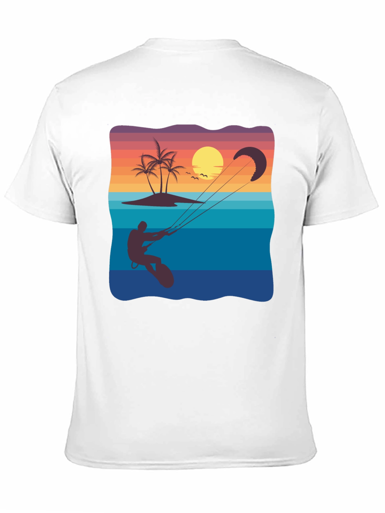 Black Sunset Kitesurfing Graphic Tee - Black Cotton Blend view 11