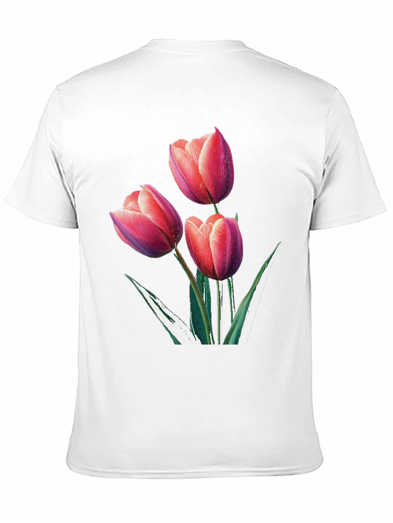 Black Floral Tulip Graphic Black Tee view 11