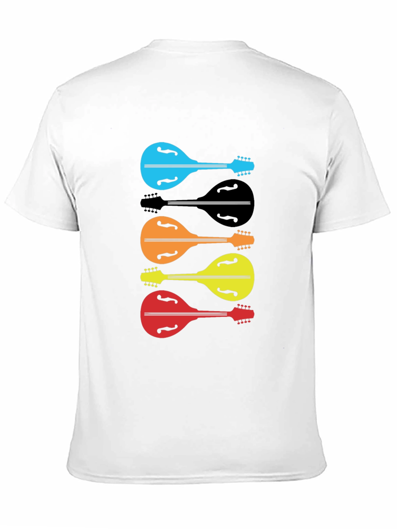 Black Colorful Mandolin Graphic T-Shirt view 11