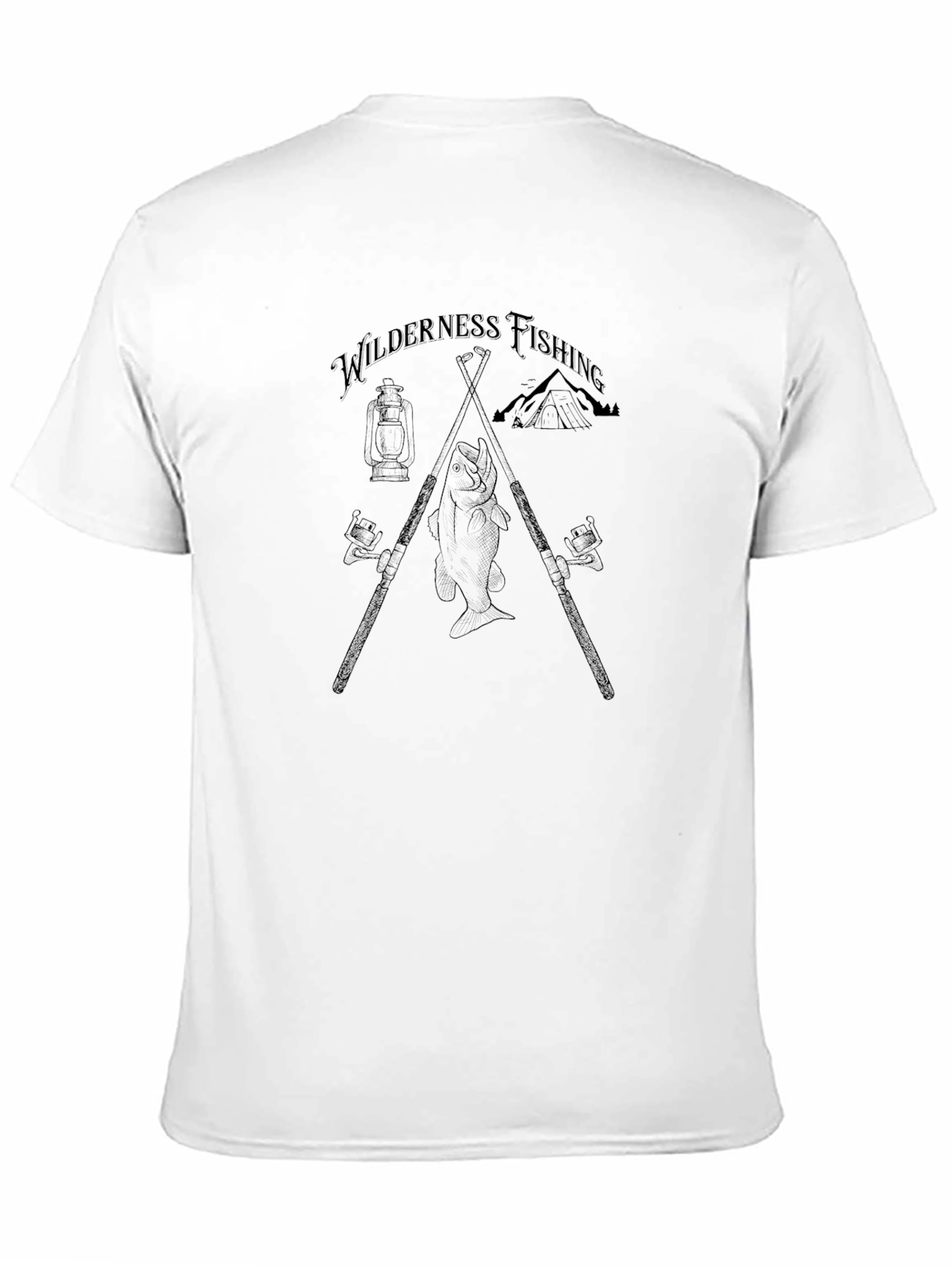 Black Wilderness Fishing Black T-Shirt view 11
