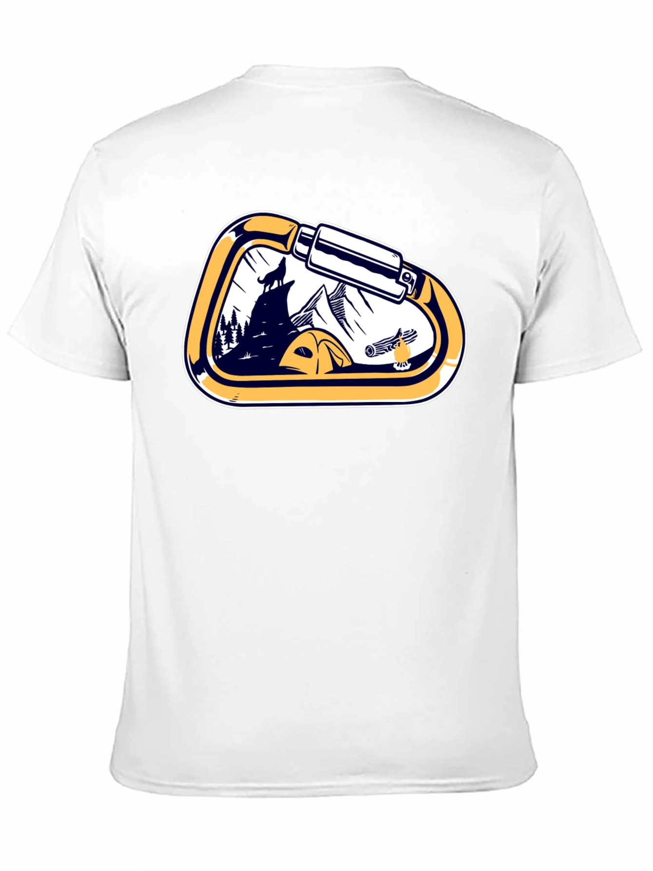 Black Outdoor Adventure Carabiner Camping Black T-Shirt view 11