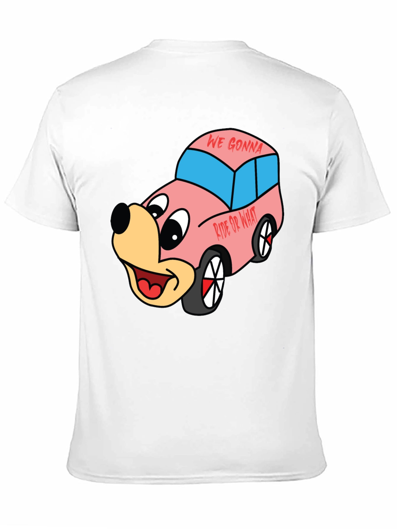 Black Cartoon Character Car Graphic T-Shirt view 11