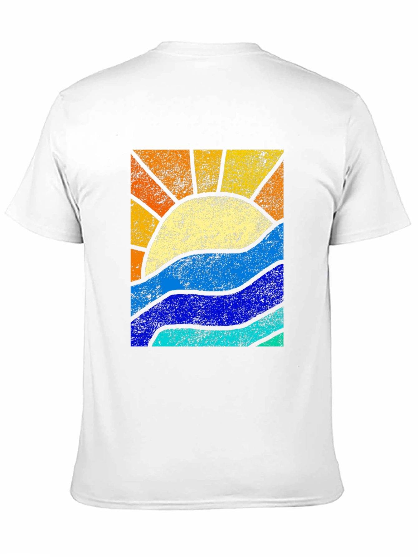 Black Retro Sunset & Waves Graphic Tee - Black view 11