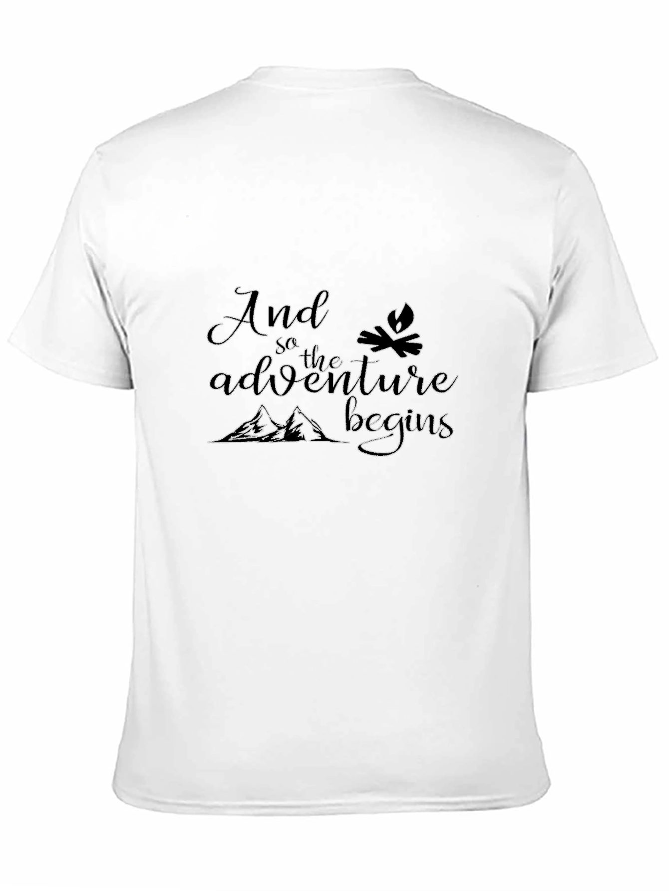 Black Adventure Begins Graphic Tee - Black Cotton T-Shirt view 11