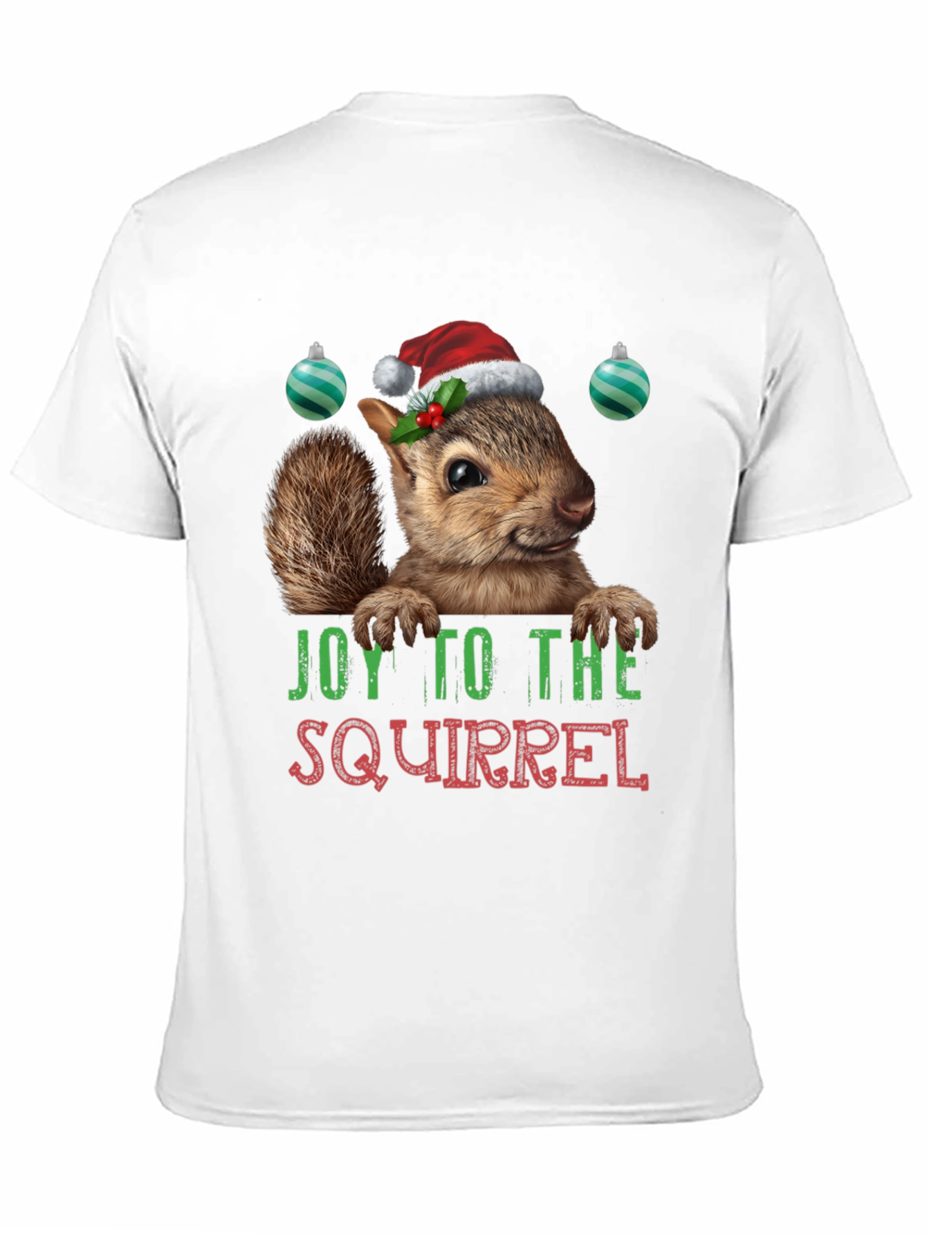 Black Festive Squirrel Graphic Tee - Holiday Joy T-Shirt view 11