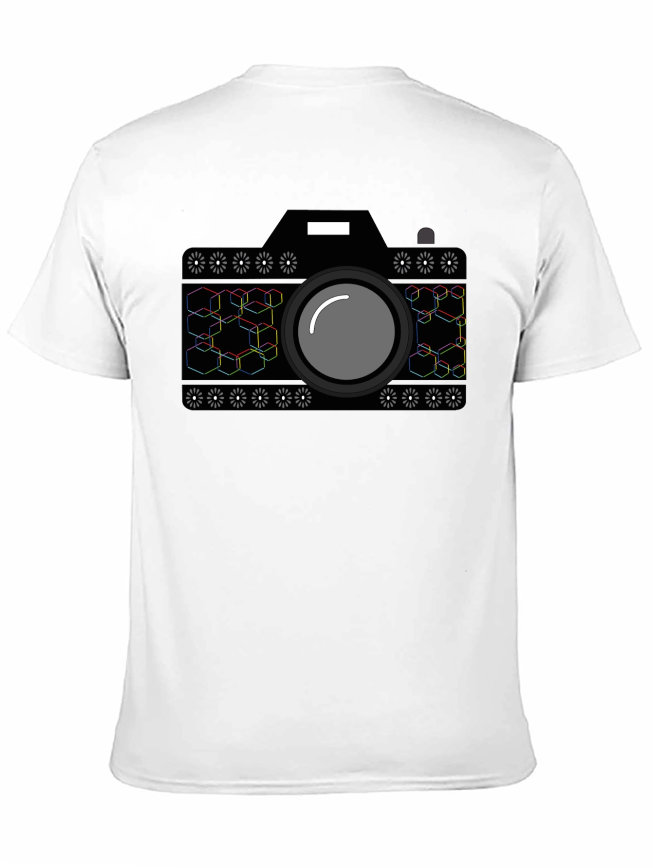 Black Geometric Camera Graphic T-Shirt - Black view 11