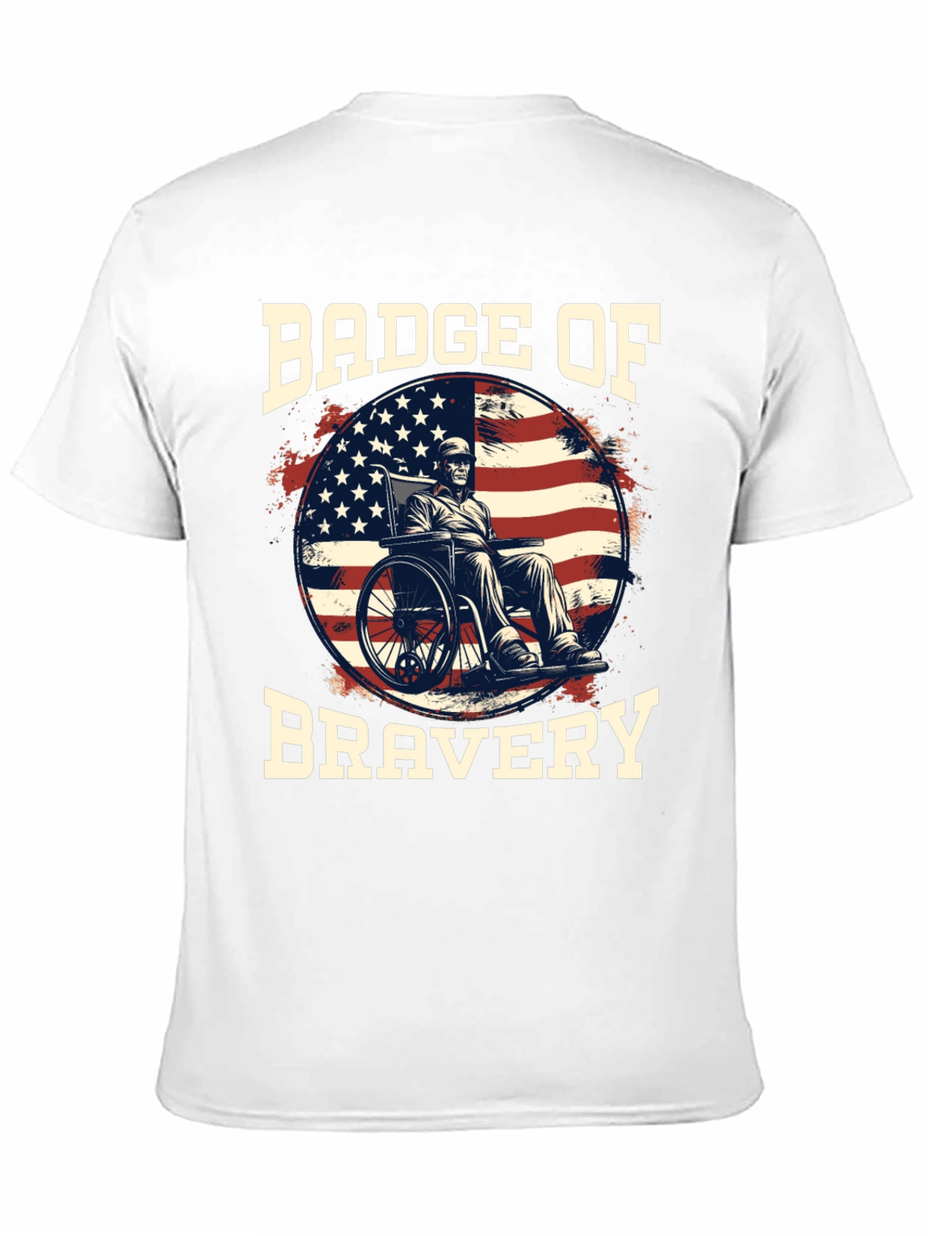 Black Badge of Bravery T-Shirt - Patriotic Veteran Design view 11
