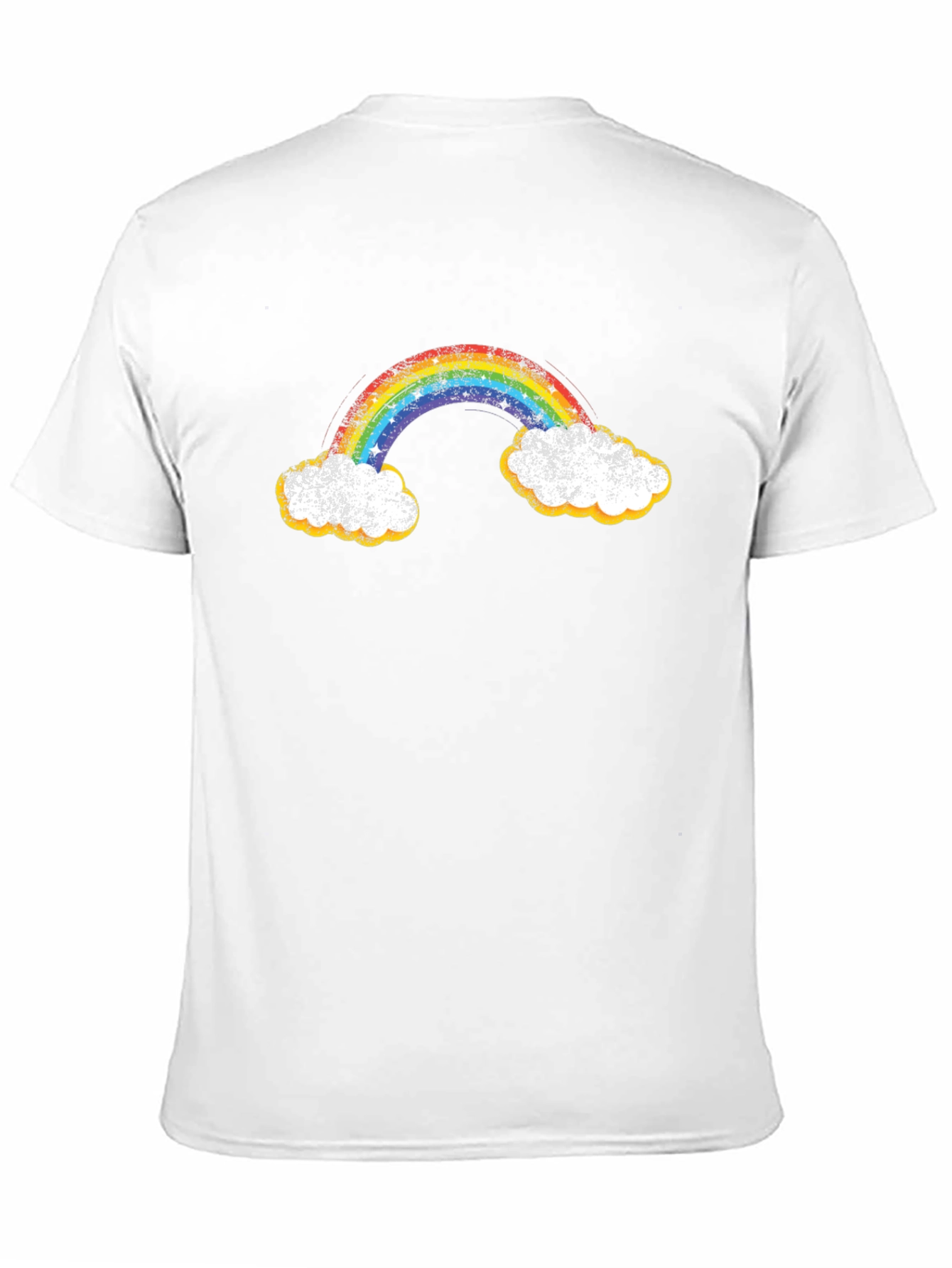 Black Rainbow Cloud Graphic Tee -  Retro Black T-Shirt view 11